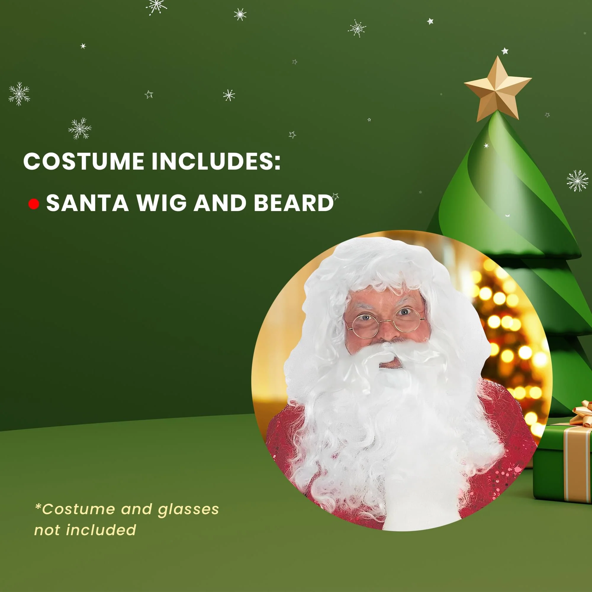 Santa Wig & Beard Professional Christmas Costume Accessory Set - Image 4