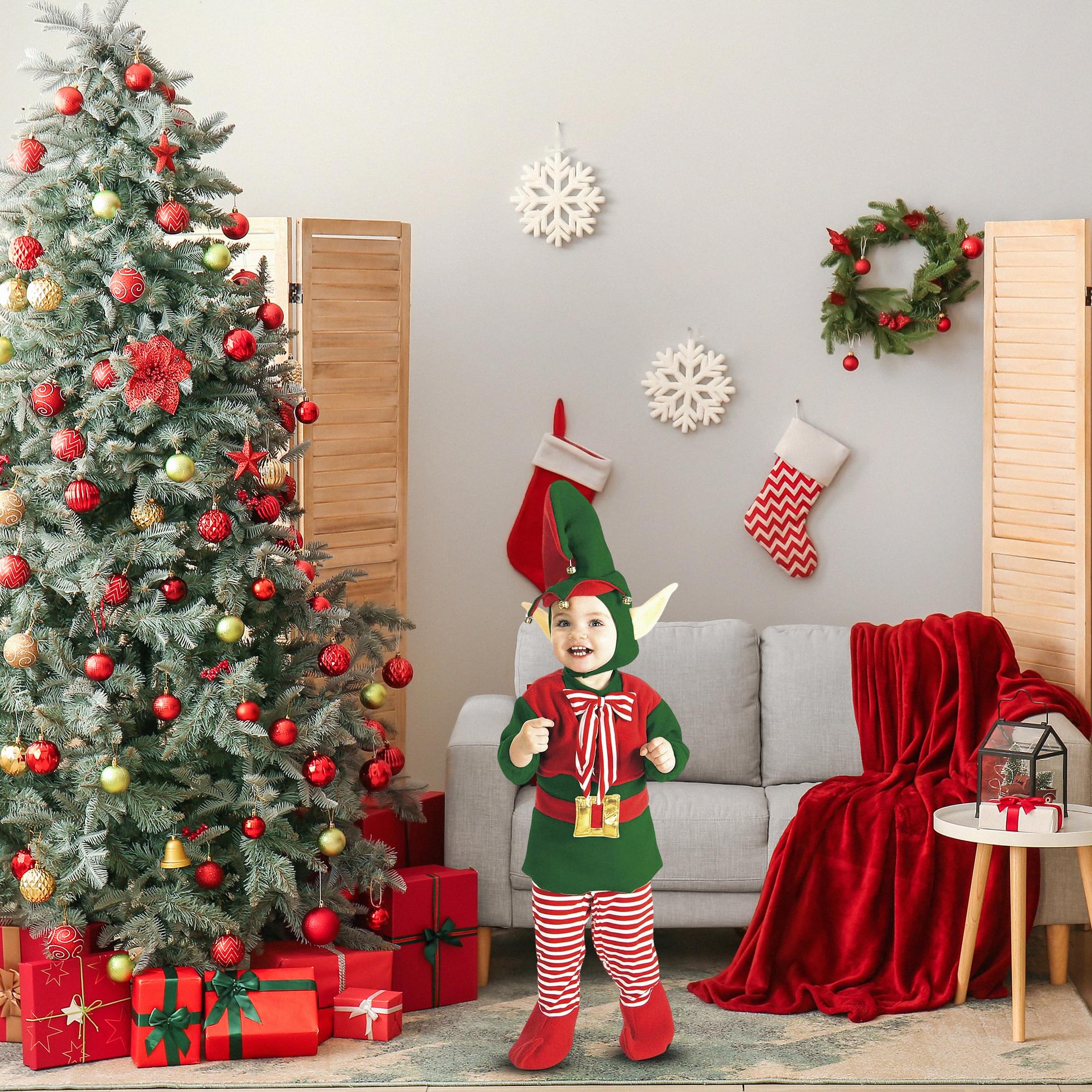 Santa's Helper Elf Fleece Costume Infant - Image 5