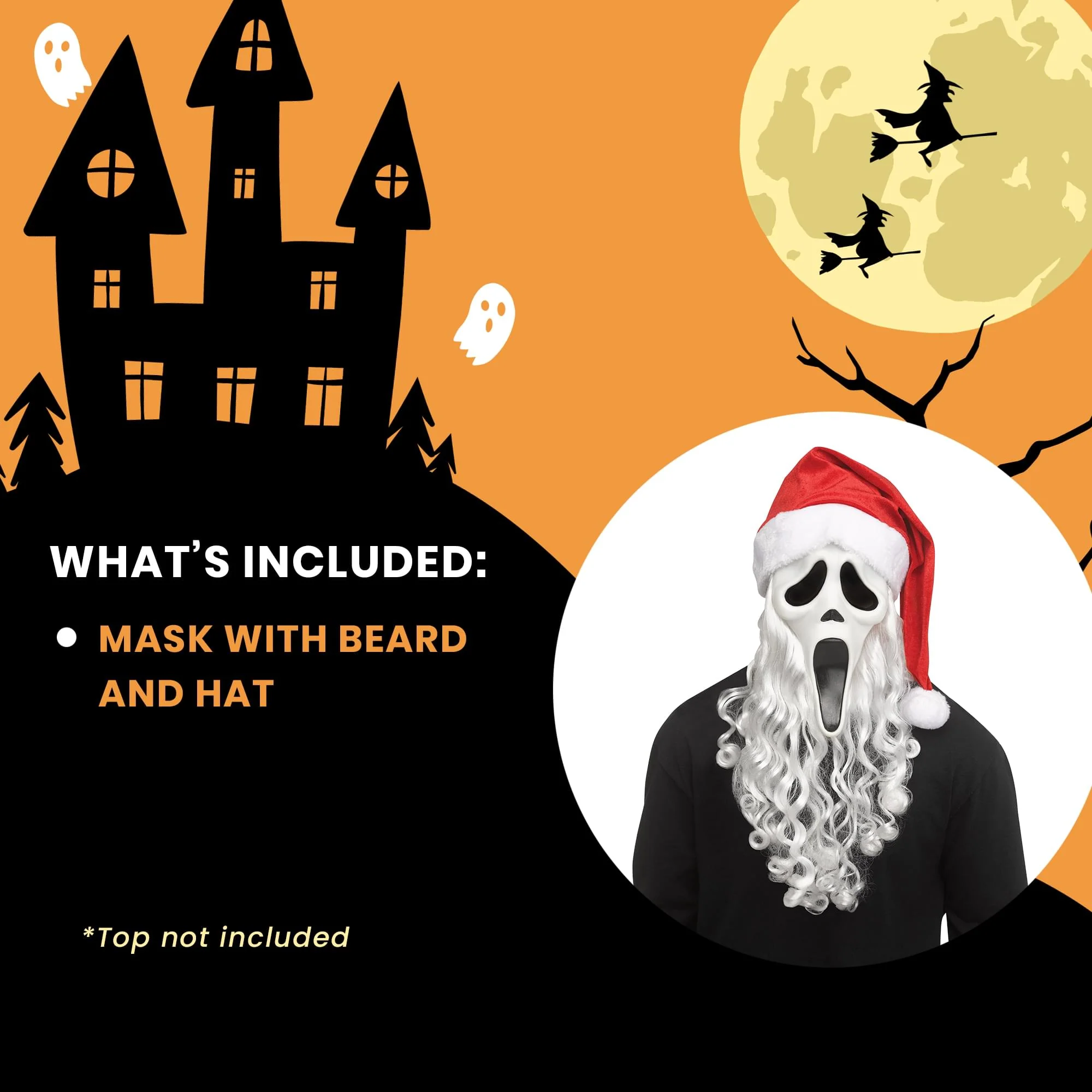 Scream Ghost Face Santa Adult Costume Mask - Image 4