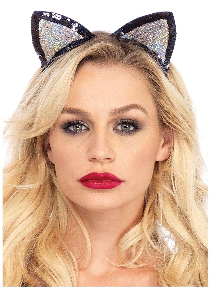Sequin Cat Ears Adult Costume Accessory