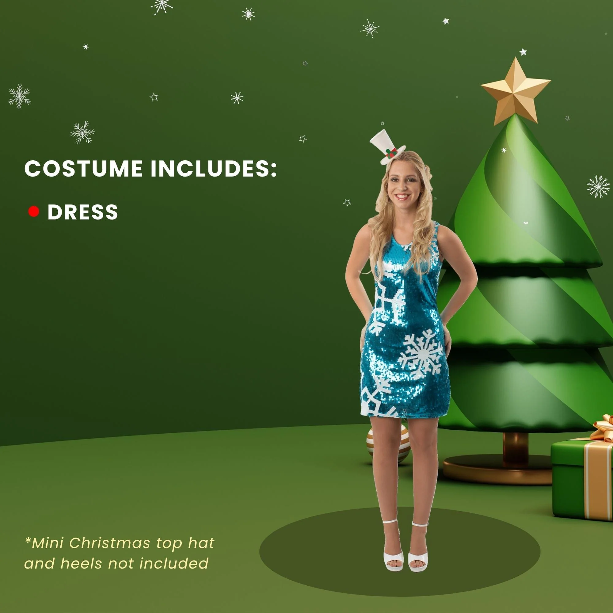 Sequin Snowflake Dress / Adult Costume - Image 6