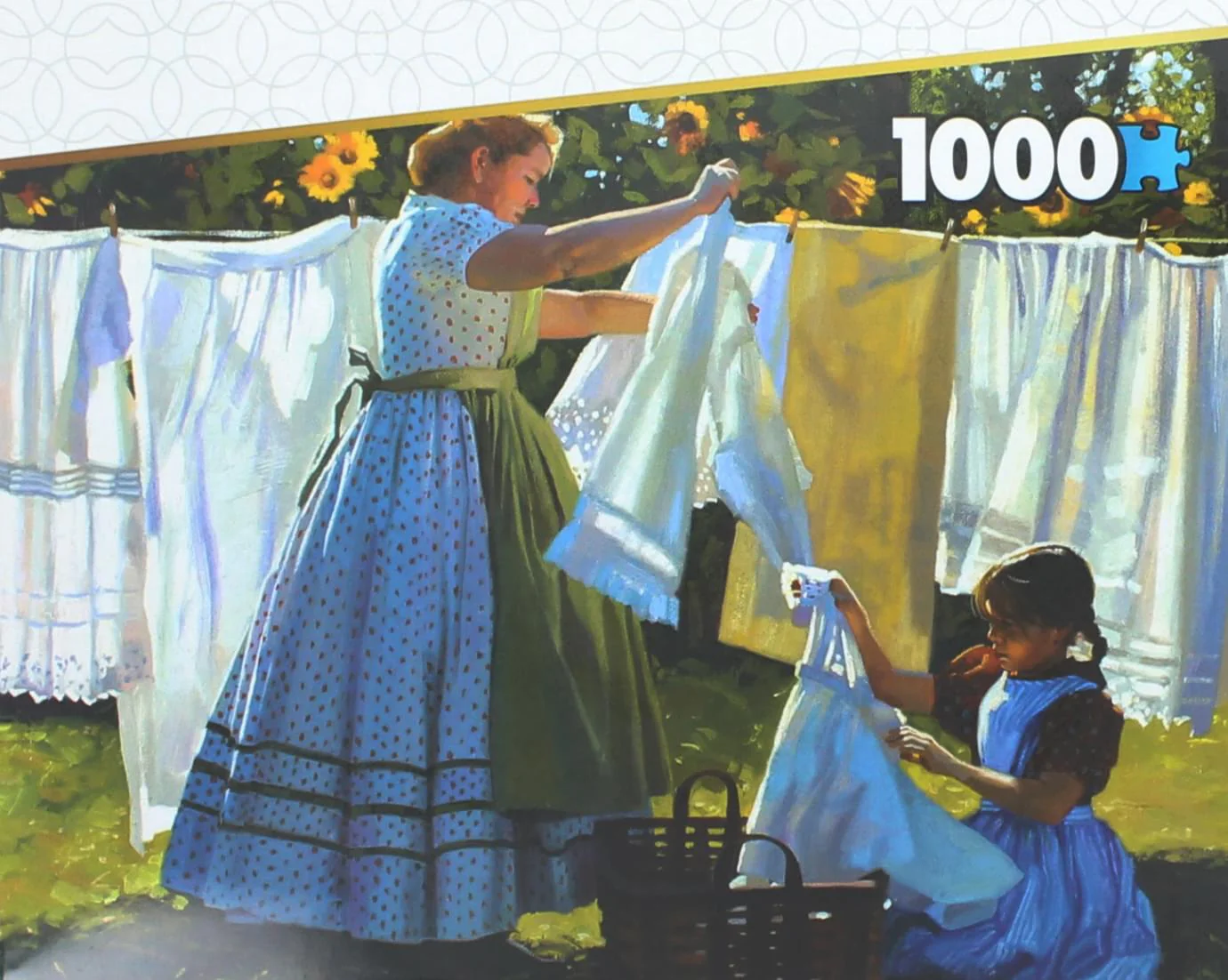 Set of 2 Keepsakes 1000 Piece Jigsaw Puzzles | Wash Day / Snapping Beans - Image 3