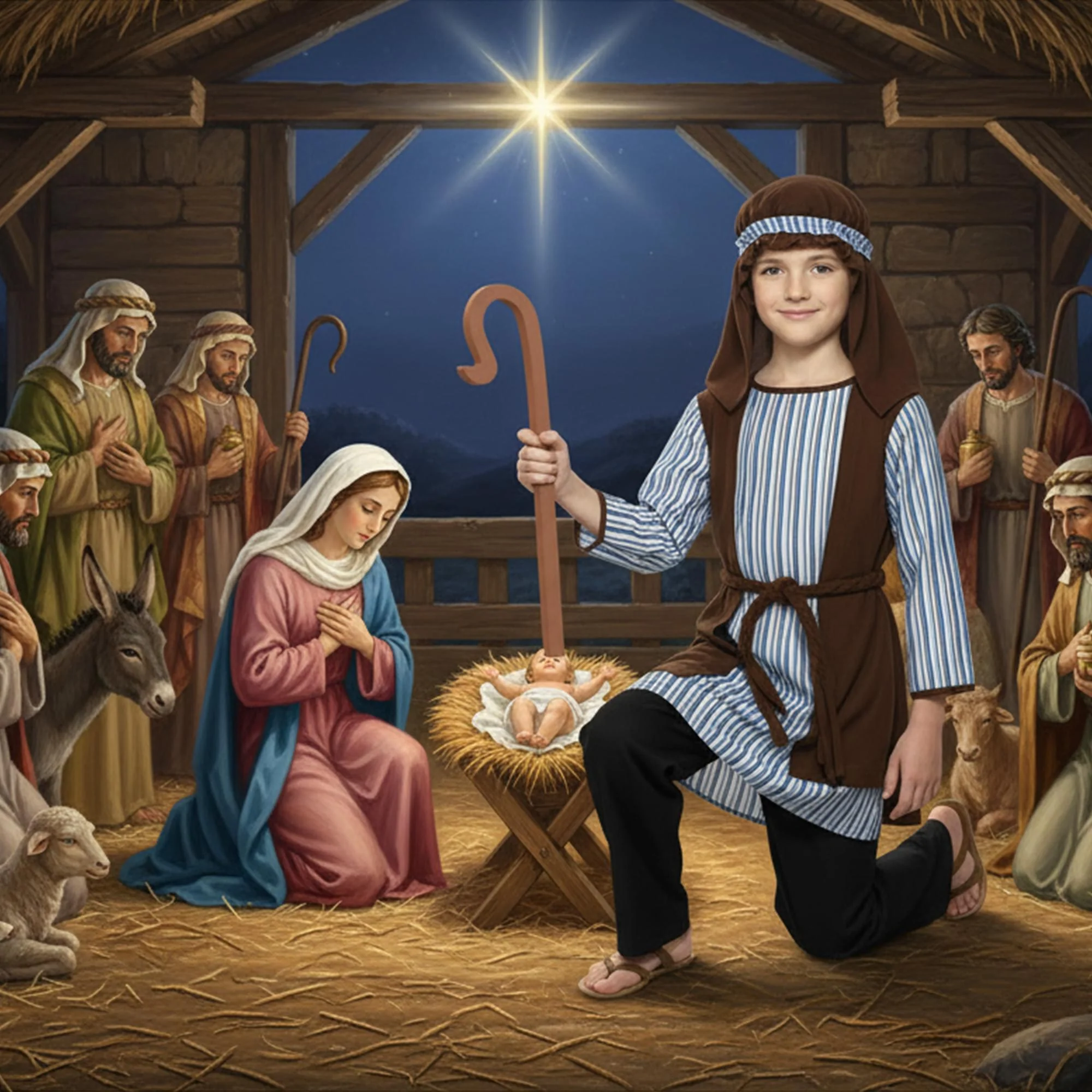 Shepherd Nativity with Staff Costume Accessory - Image 5