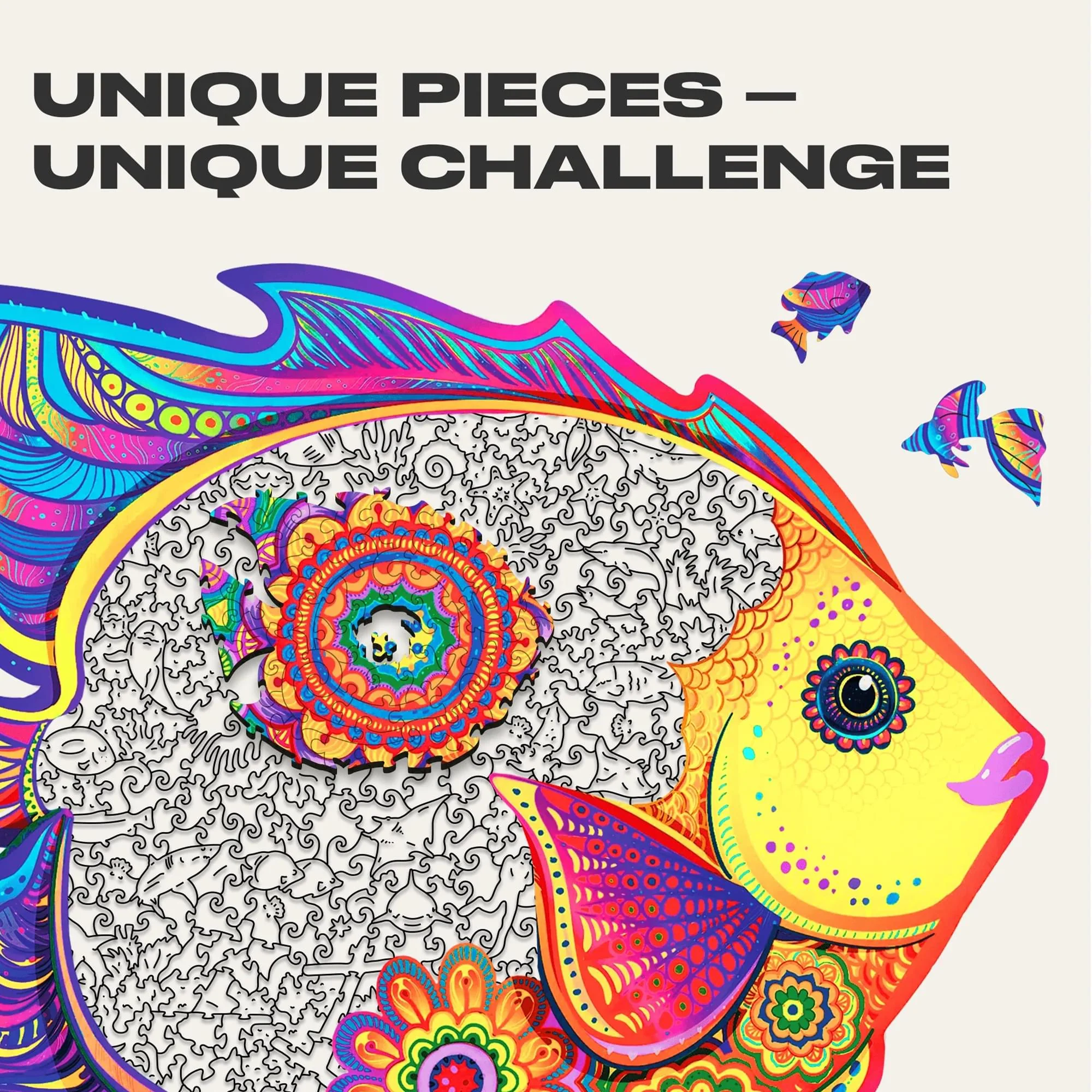 Shining Fish 196 Piece Shaped Wooden Jigsaw Puzzle - Image 2