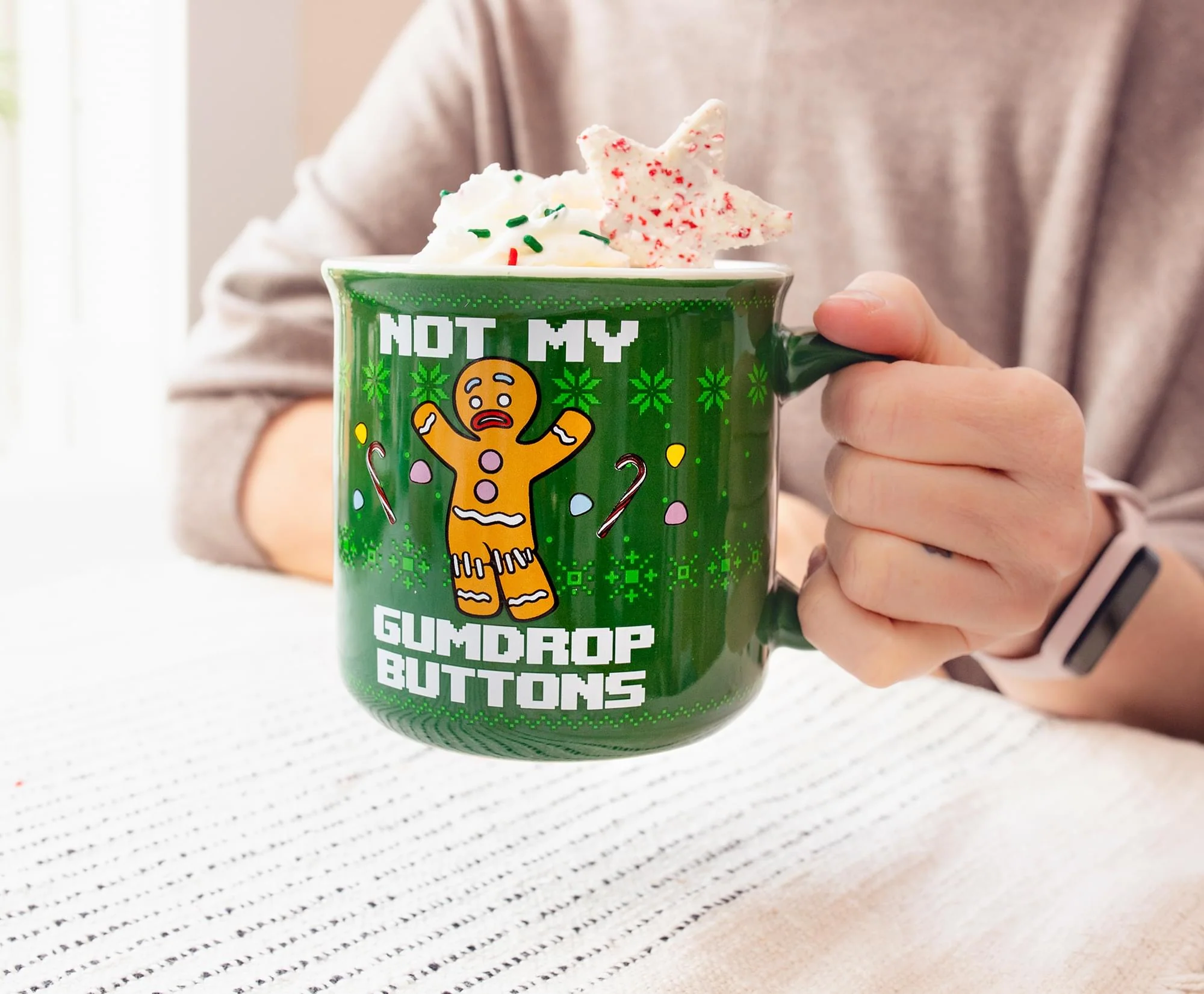Shrek Gingerbread Man "Not My Gumdrop Buttons" 20-Ounce Ceramic Camper Mug - Image 9