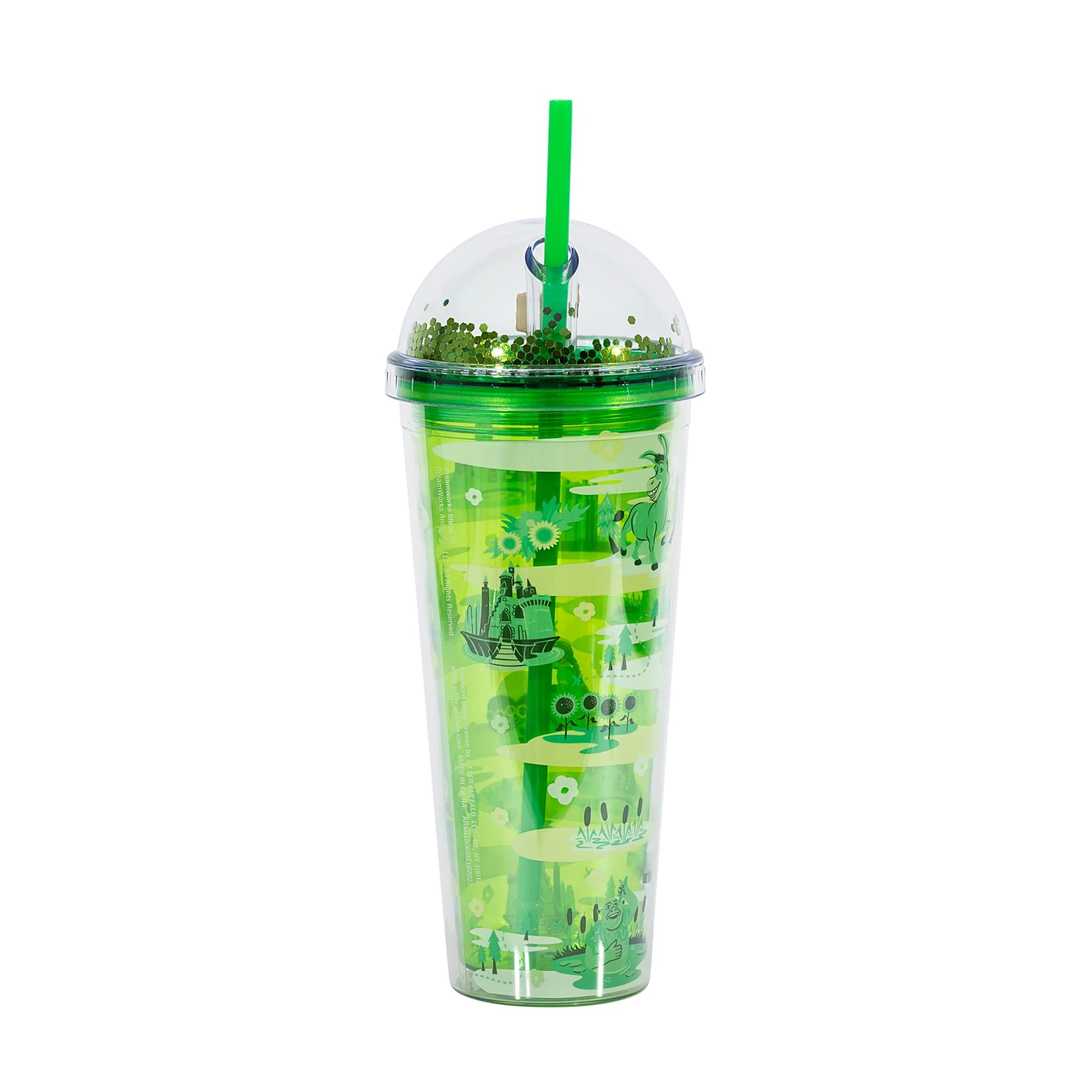 Shrek Swamp Landmark Characters 24-Ounce Carnival Cup With Lid and Straw - Image 2