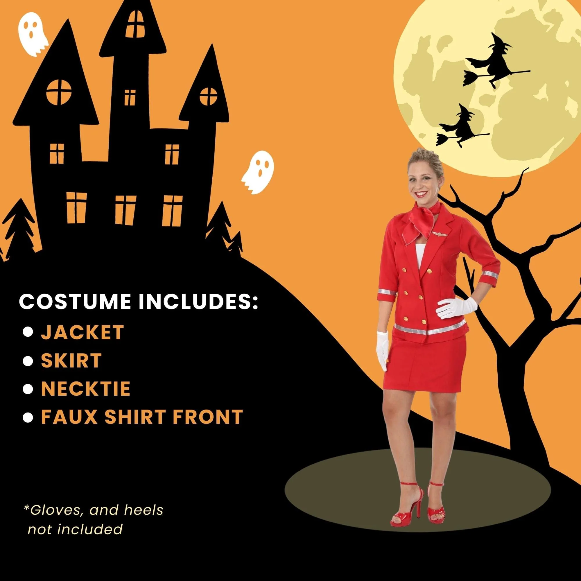 Sizzling Red Air Hostess Adult Costume - Image 23