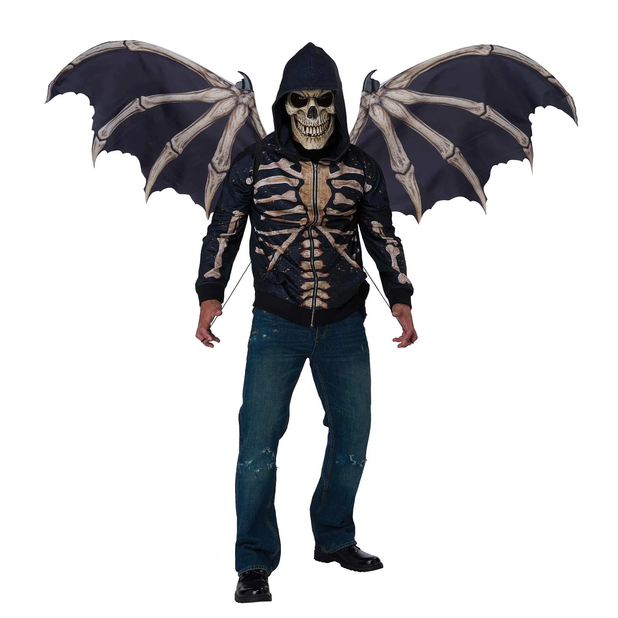 Skeleton Bone Costume Wings | One Size Fits Most - Image 3