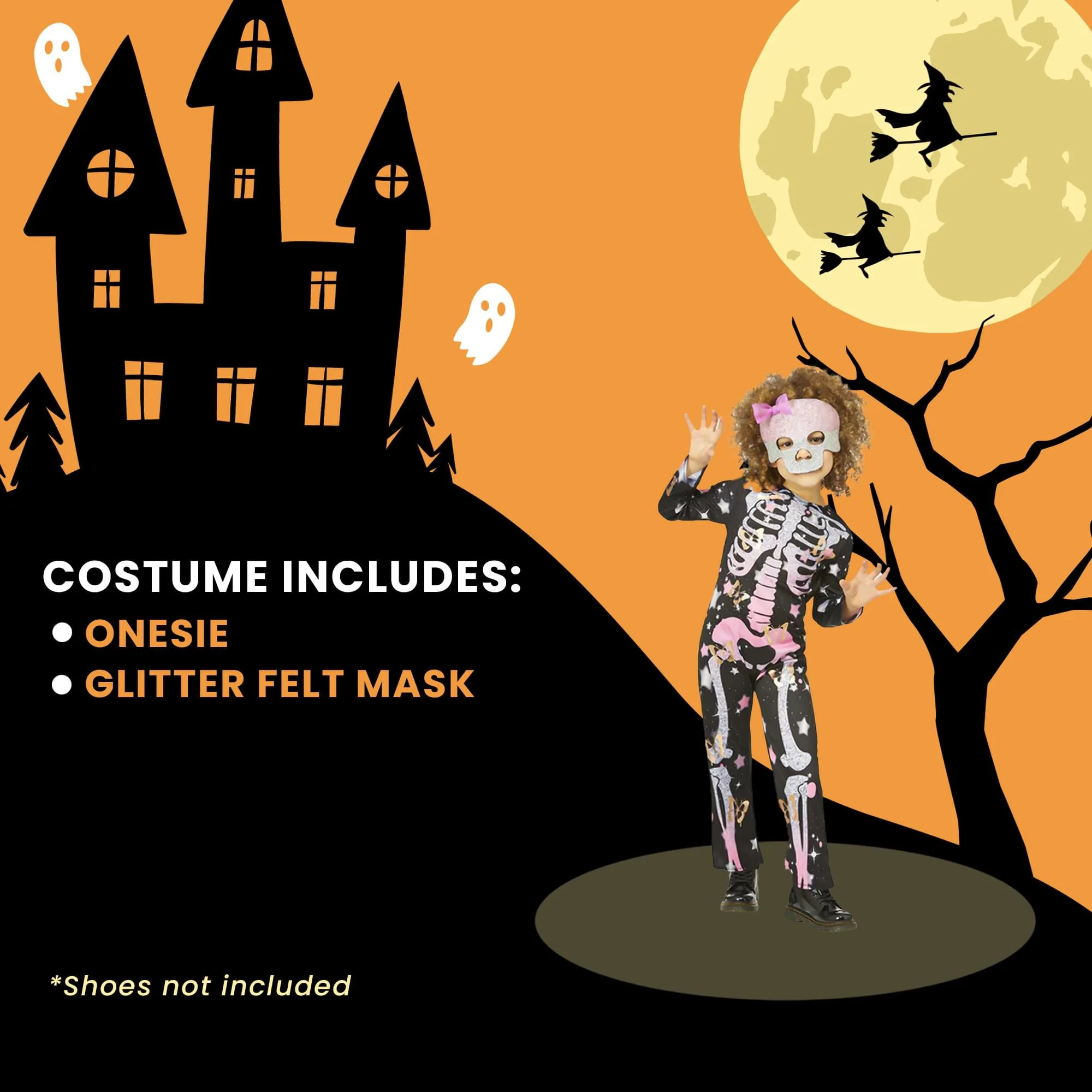 Skeleton Rose Gold Sparkle Child Costume - Image 19