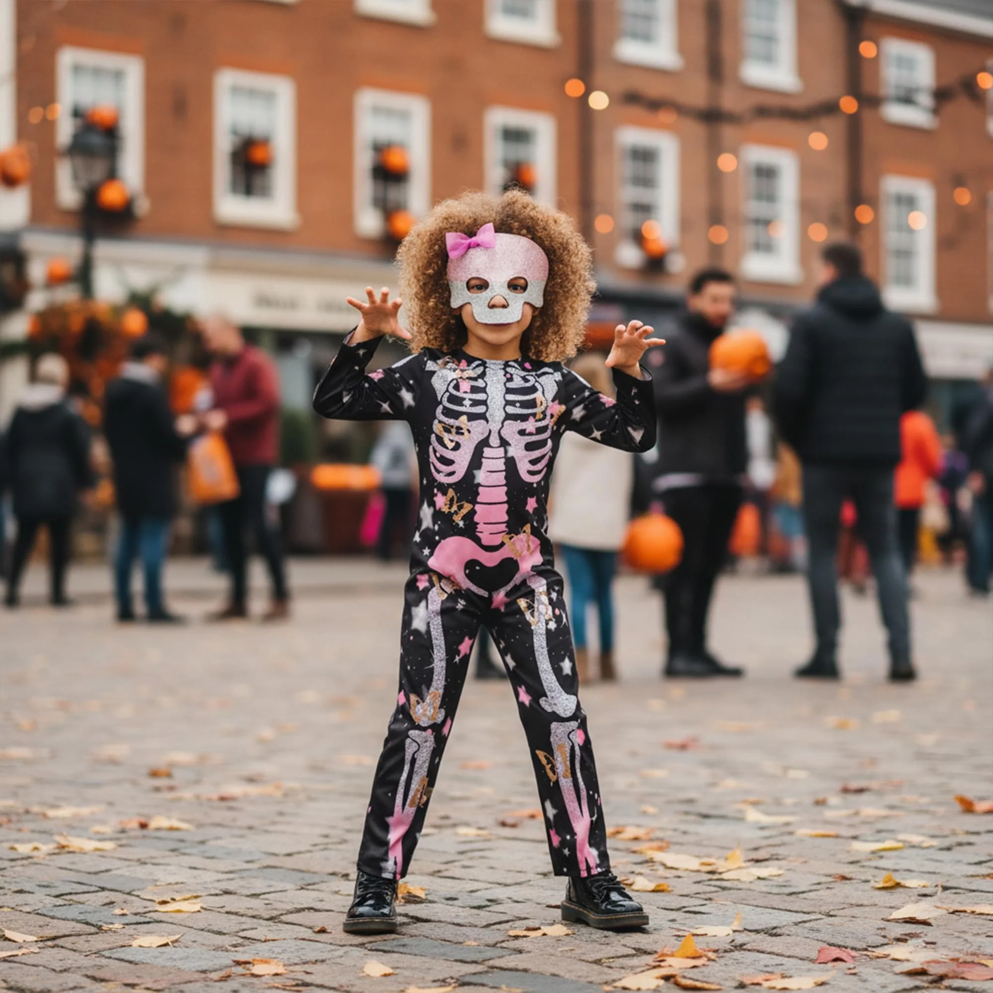 Skeleton Rose Gold Sparkle Child Costume - Image 5