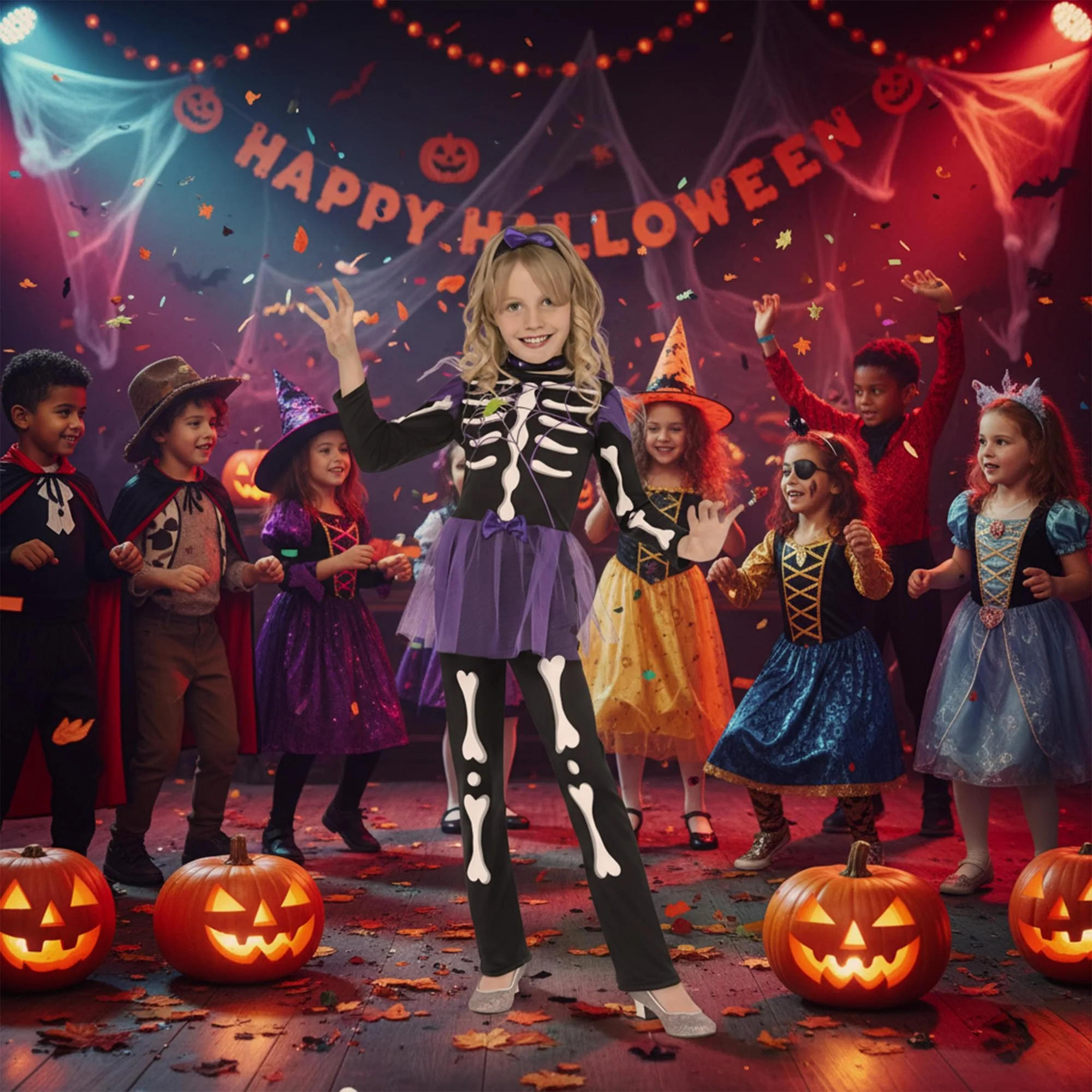 Skellie Punk Girl Child Costume - Image 11