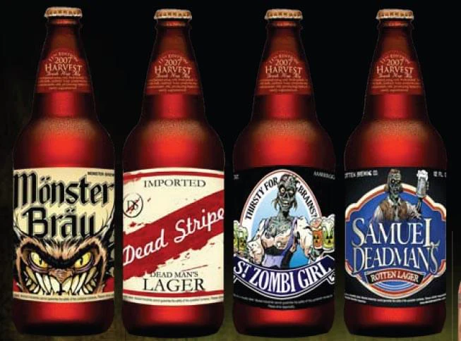 Slap Sticker Halloween Beer Labels 4 Pack Party Prop