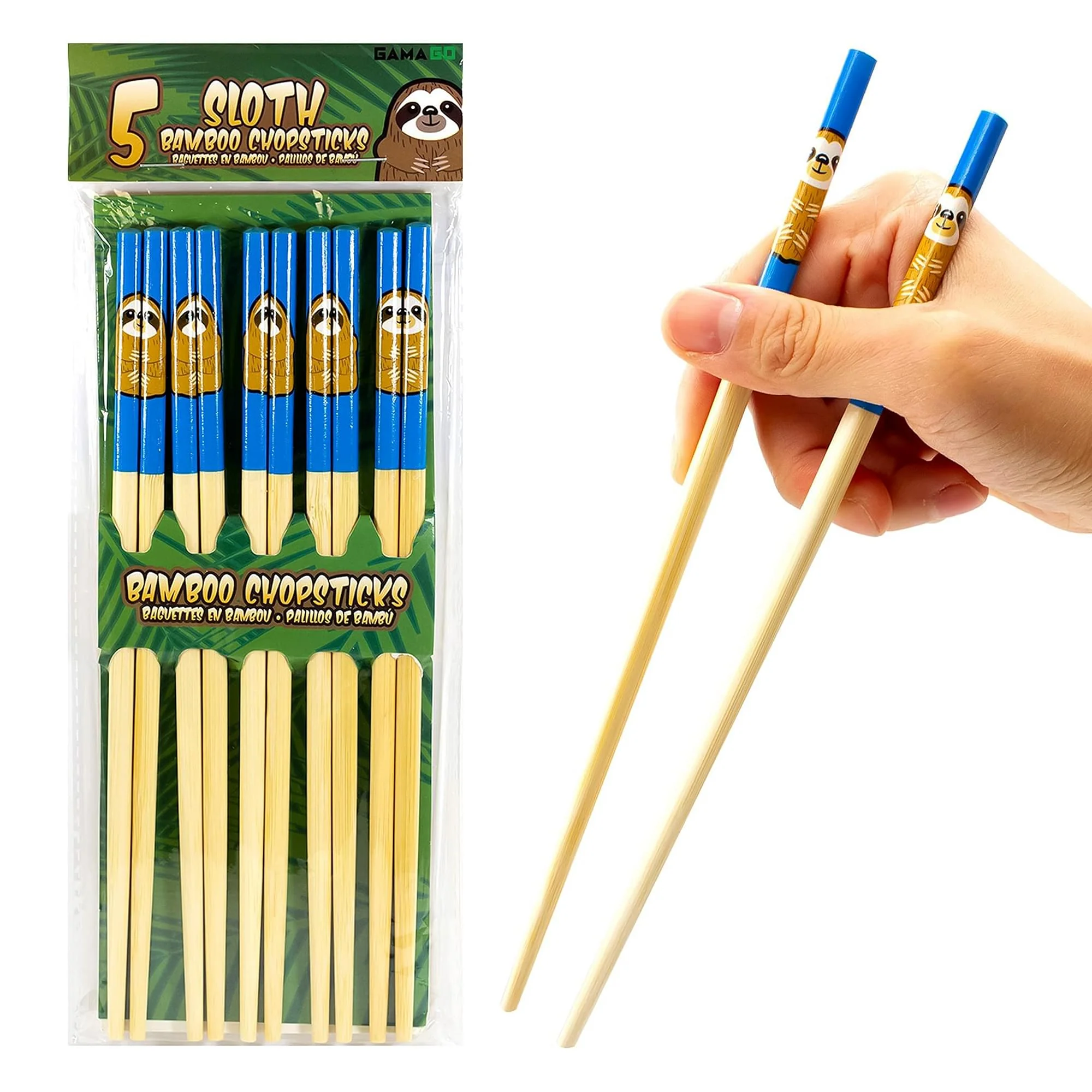 Sloth Bamboo Chopstick Set of 5