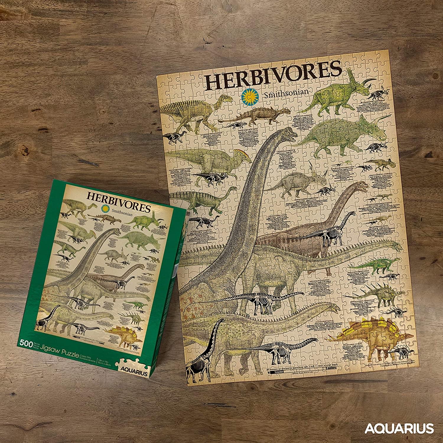 Smithsonian Herbivore Dinosaurs 500 Piece Jigsaw Puzzle - Image 2