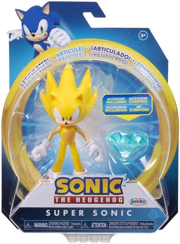 Sonic the Hedgehog 4 Inch Figure | Super Sonic (Modern) with Chaos Emerald - Image 2