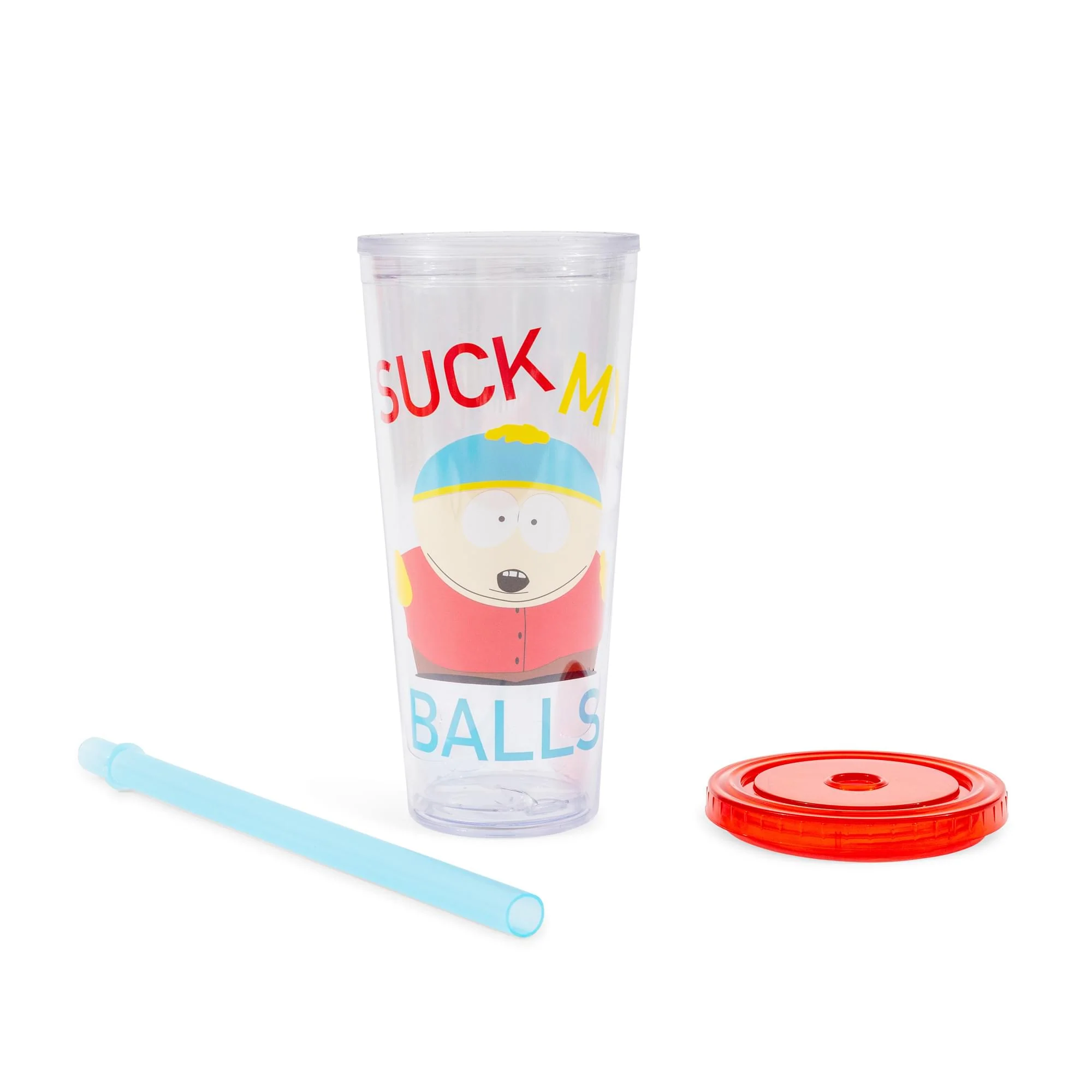 South Park Cartman "Suck My Balls" 24-Ounce Carnival Cup With Lid and Straw - Image 3
