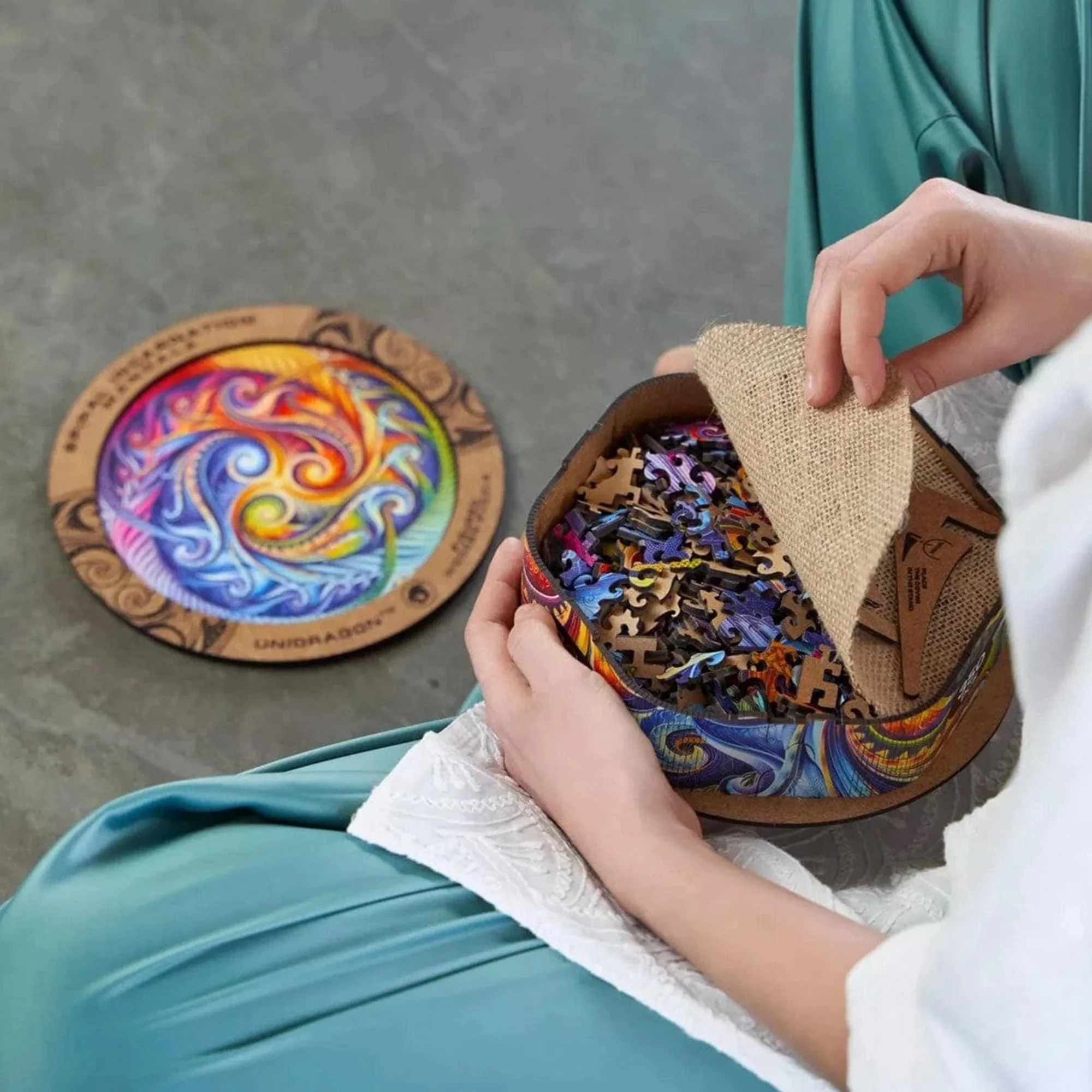 Spiral Incarnation Round 200 Piece Wooden Jigsaw Puzzle - Image 7
