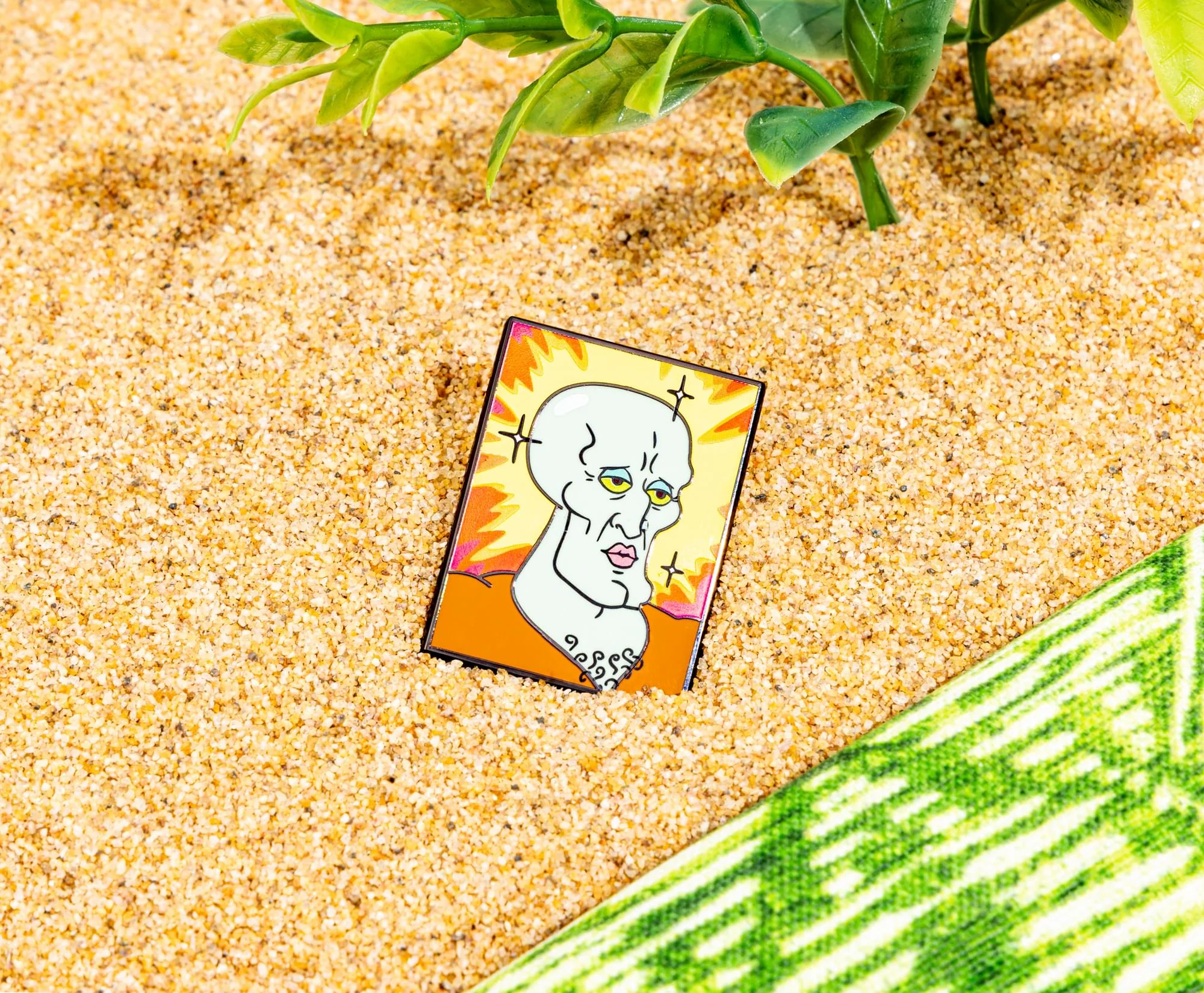SpongeBob SquarePants Handsome Squidward Painting Enamel Pin - Image 4