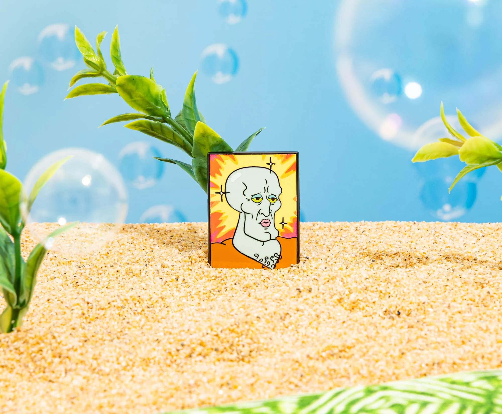 SpongeBob SquarePants Handsome Squidward Painting Enamel Pin - Image 6