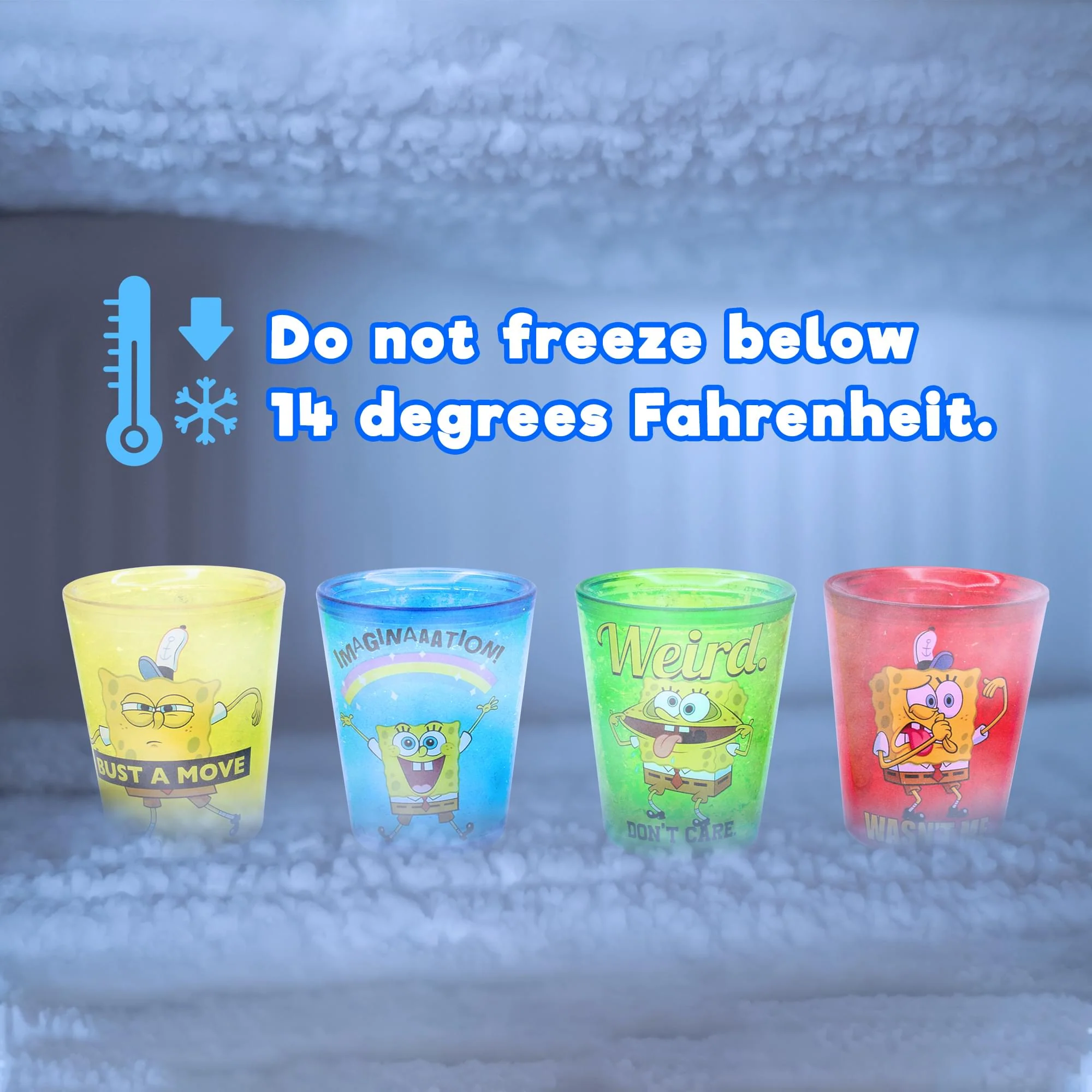 SpongeBob SquarePants Rainbow 1.5-Ounce Plastic Freeze Gel Mini Cups | Set of 4 - Image 7