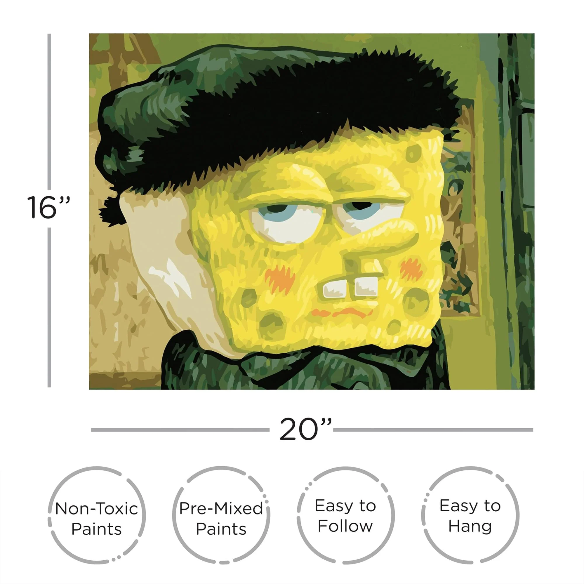 SpongeBob Van Gogh Portrait Art By Numbers Painting Kit - Image 2