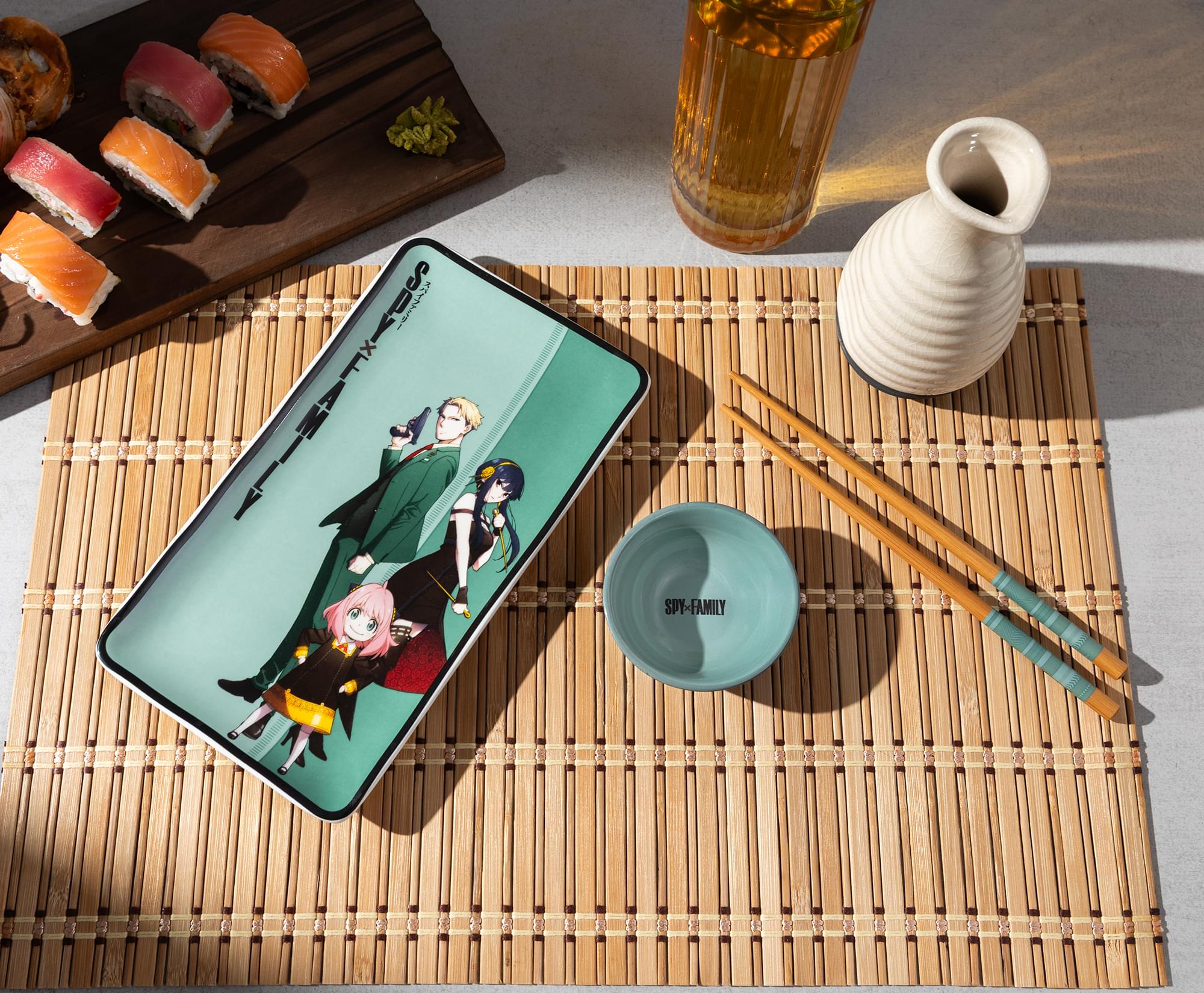 Spy x Family Trio 3-Piece Ceramic Sushi Set With Sauce Bowl and Chopsticks - Image 4