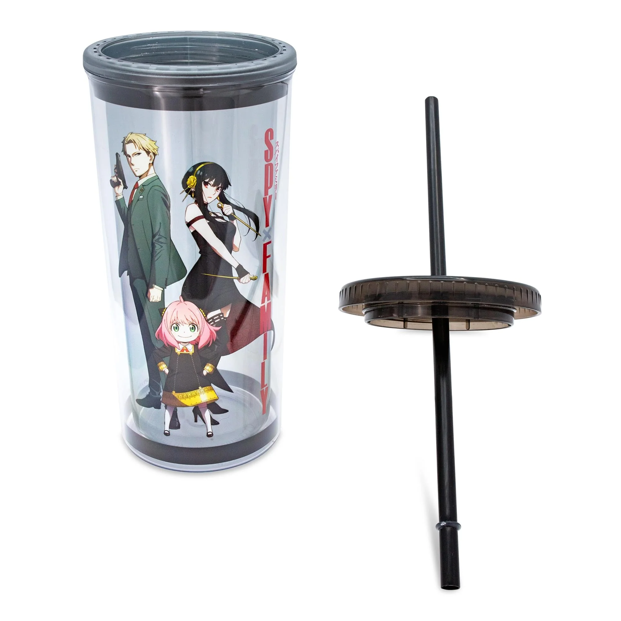 Spy X Family Trio Plastic Cold Cup With Lid and Straw | Holds 20 Ounces - Image 3