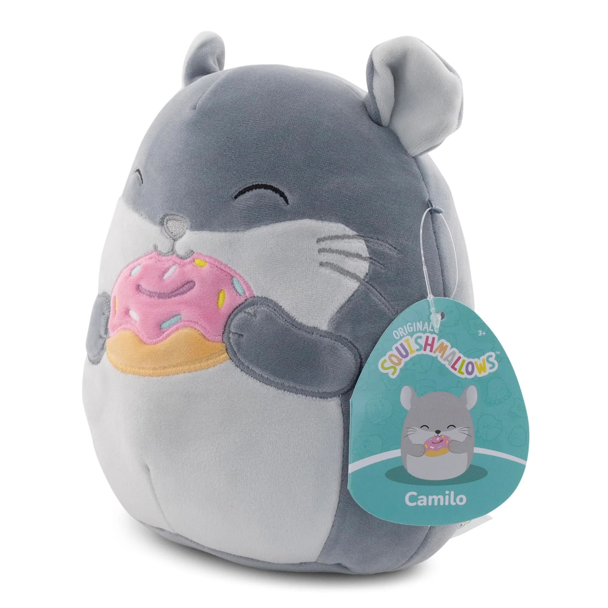 Squishmallows 8 Inch Plush | Camilo The Chinchilla With Donut - Image 2