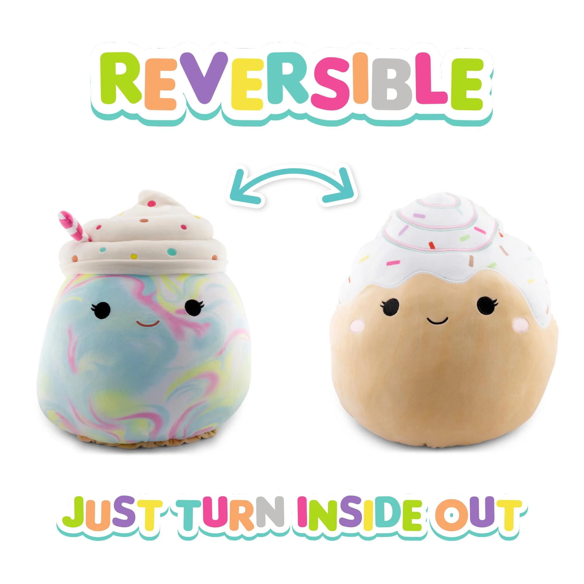 Squishmallows Flip-A-Mallow 12 Inch Plush | Kelen Milkshake & Rease Cinnamon Roll - Image 2