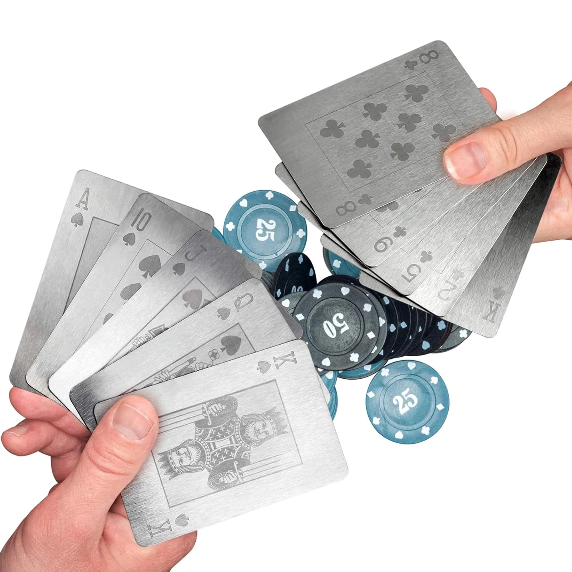 Stainless Steel Playing Cards With Lockbox - Image 7