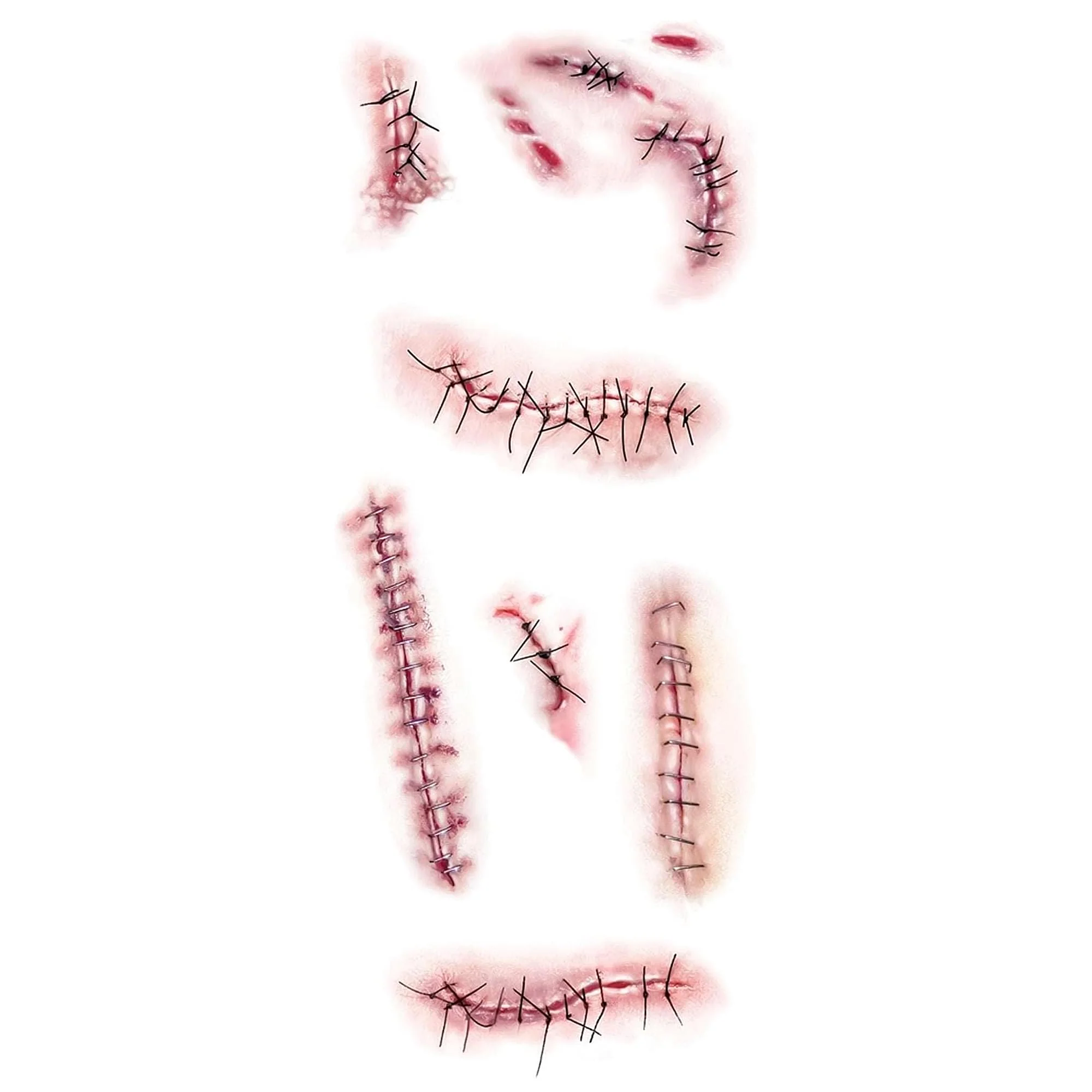 Stapled and Stitched Gorywood Temporary Tattoos Costume Accessory - Image 2