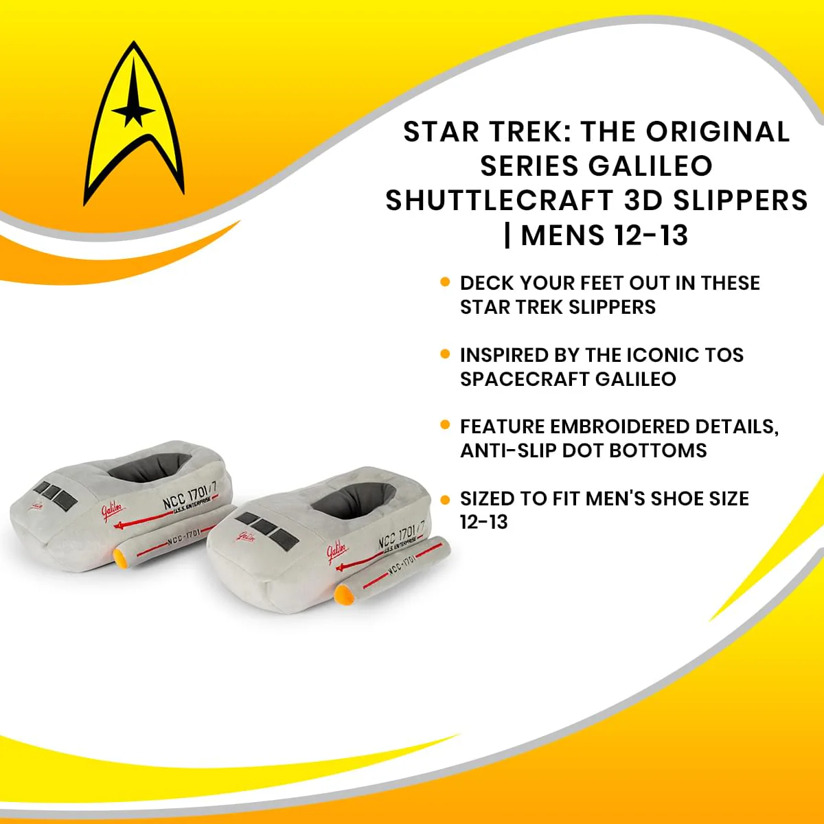 Star Trek: The Original Series Galileo Shuttle 3D Slippers For Adults - Image 7