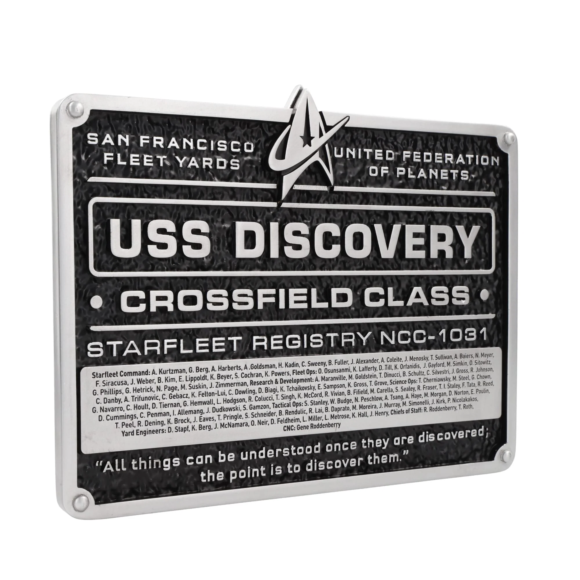 Eaglemoss Star Trek USS Discovery NCC-1031 Dedication Plaque Replica - Image 2