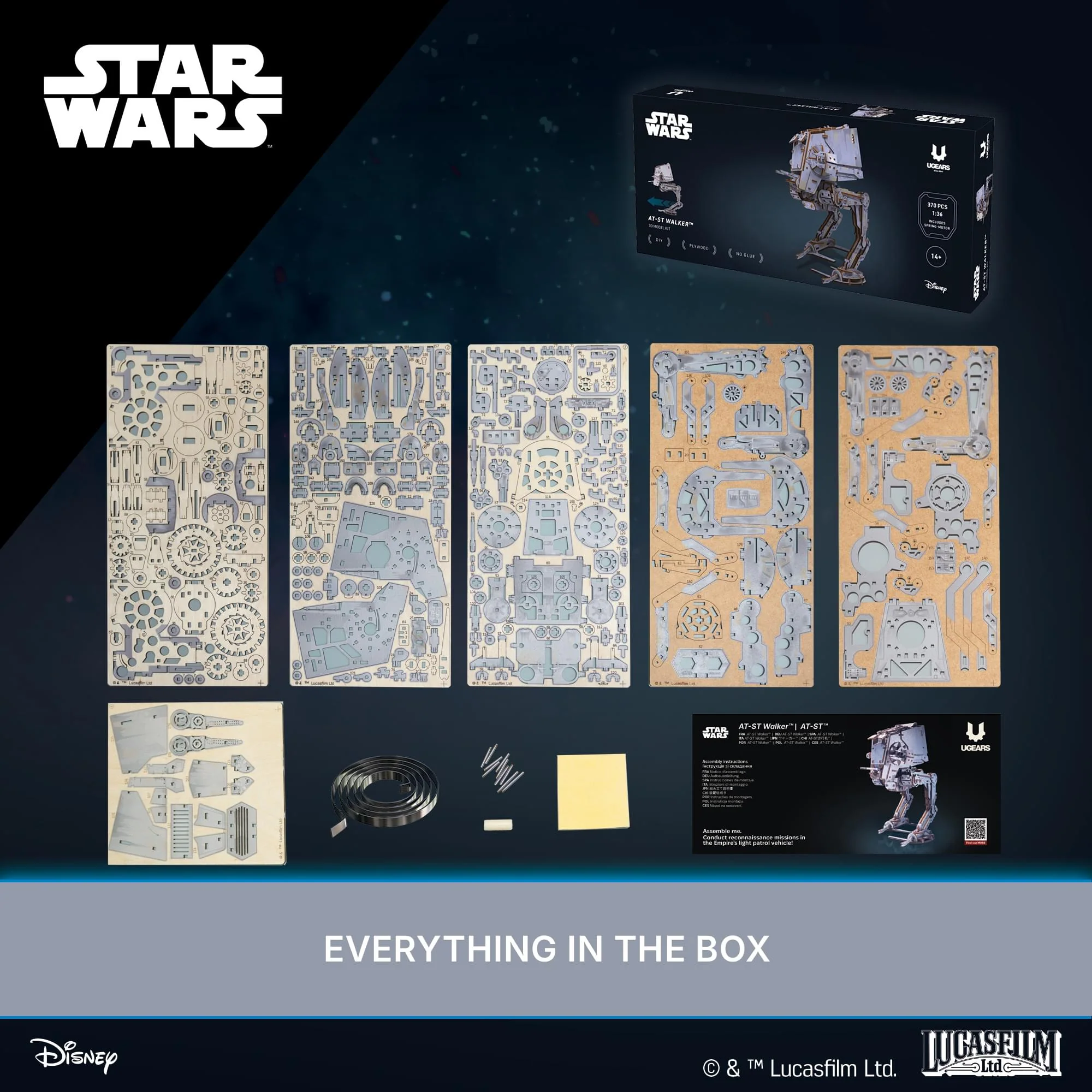 Star Wars AT-ST Walker 3D Wooden Puzzle Mechanical Model Kit - Image 6