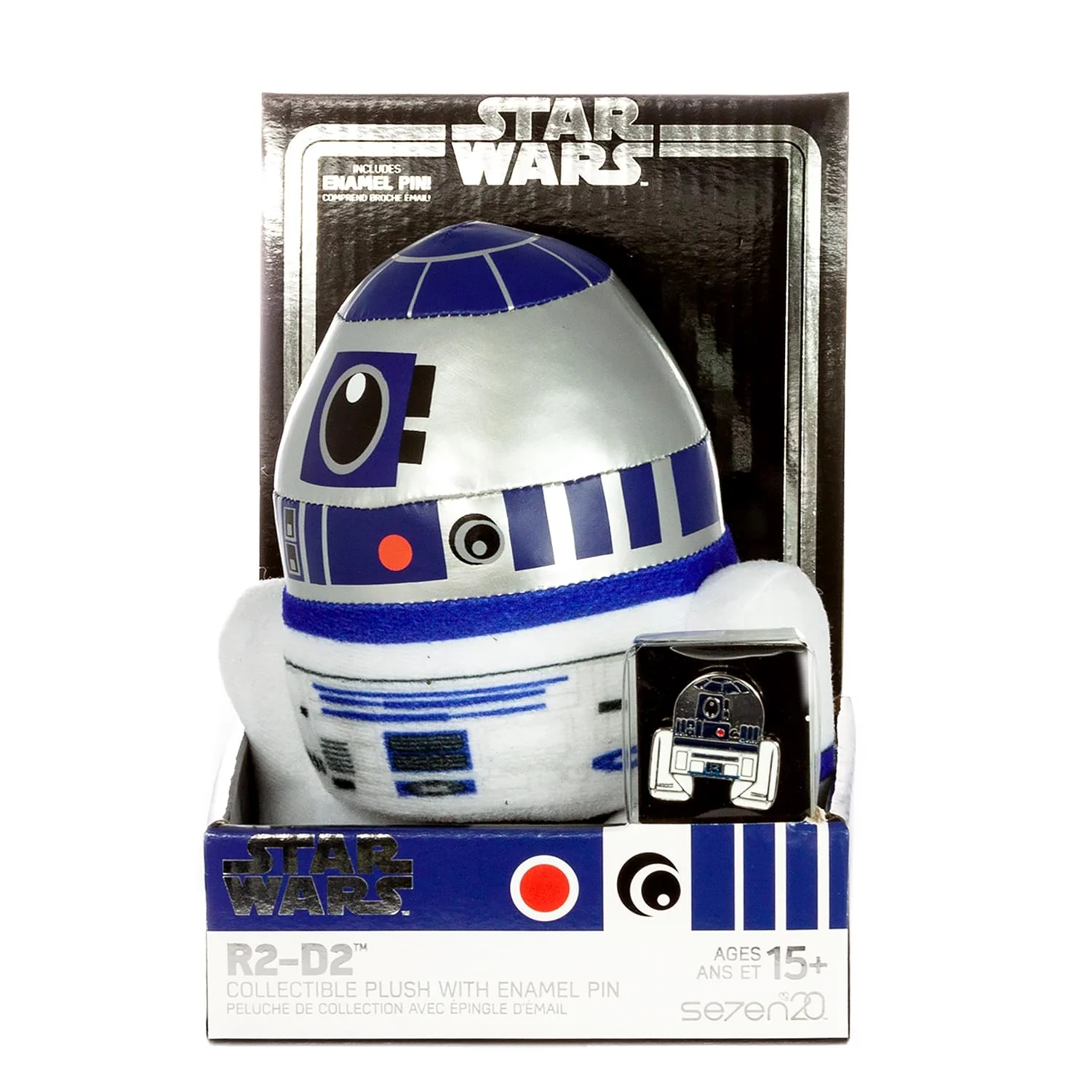 Star Wars Baby Yoda and R2-D2 Stylized 7 Inch Plush Set of 2 With Enamel Pins - Image 5