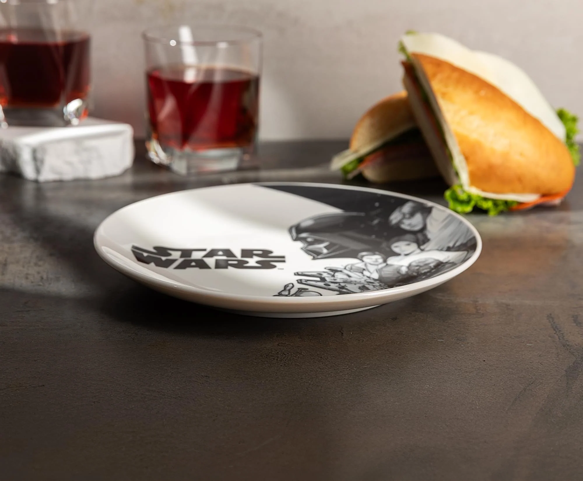 Star Wars Black-and-White Collage 8-Inch Ceramic Coupe Dinner Plate - Image 4