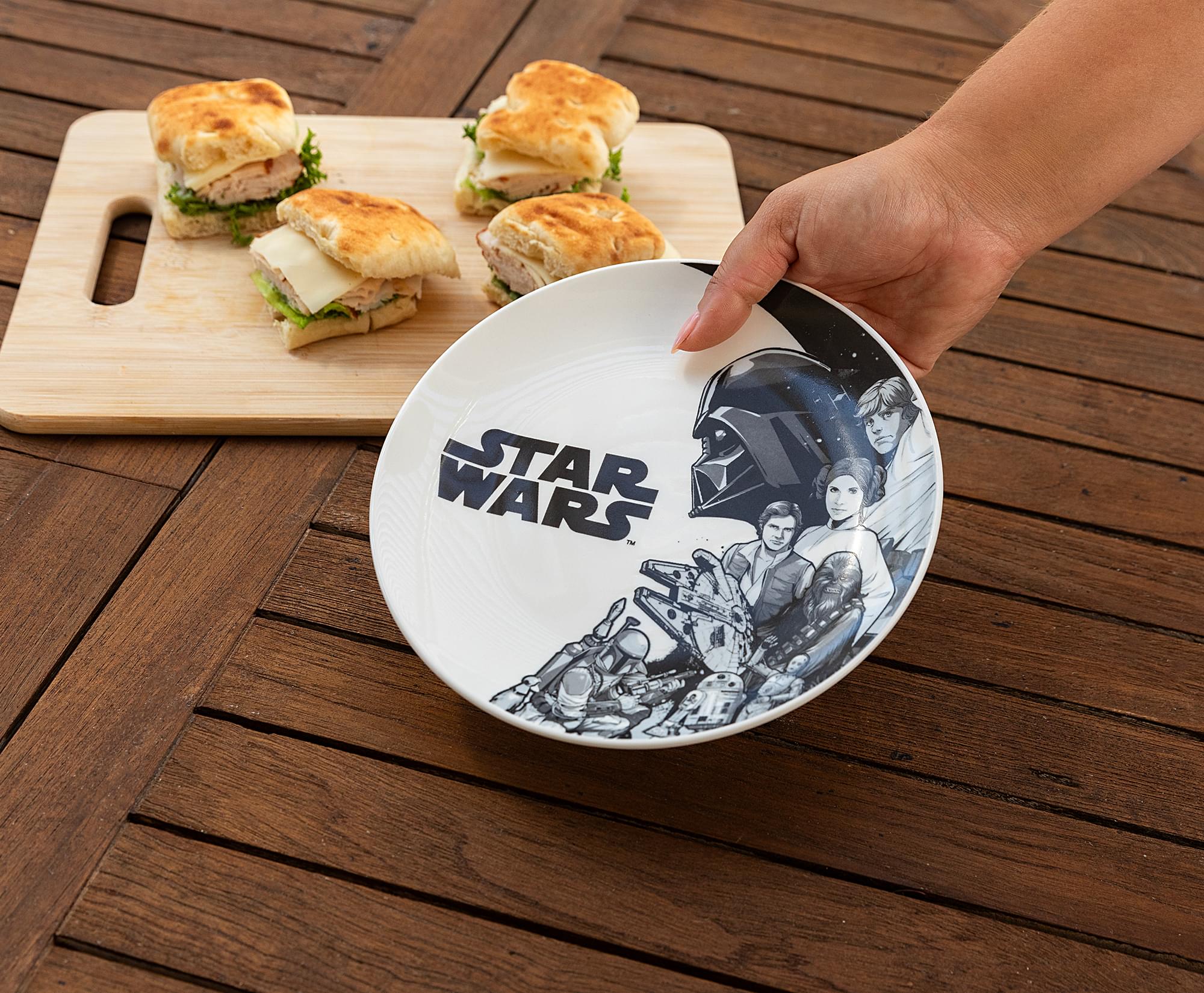 Star Wars Black-and-White Collage 8-Inch Ceramic Coupe Dinner Plate - Image 5