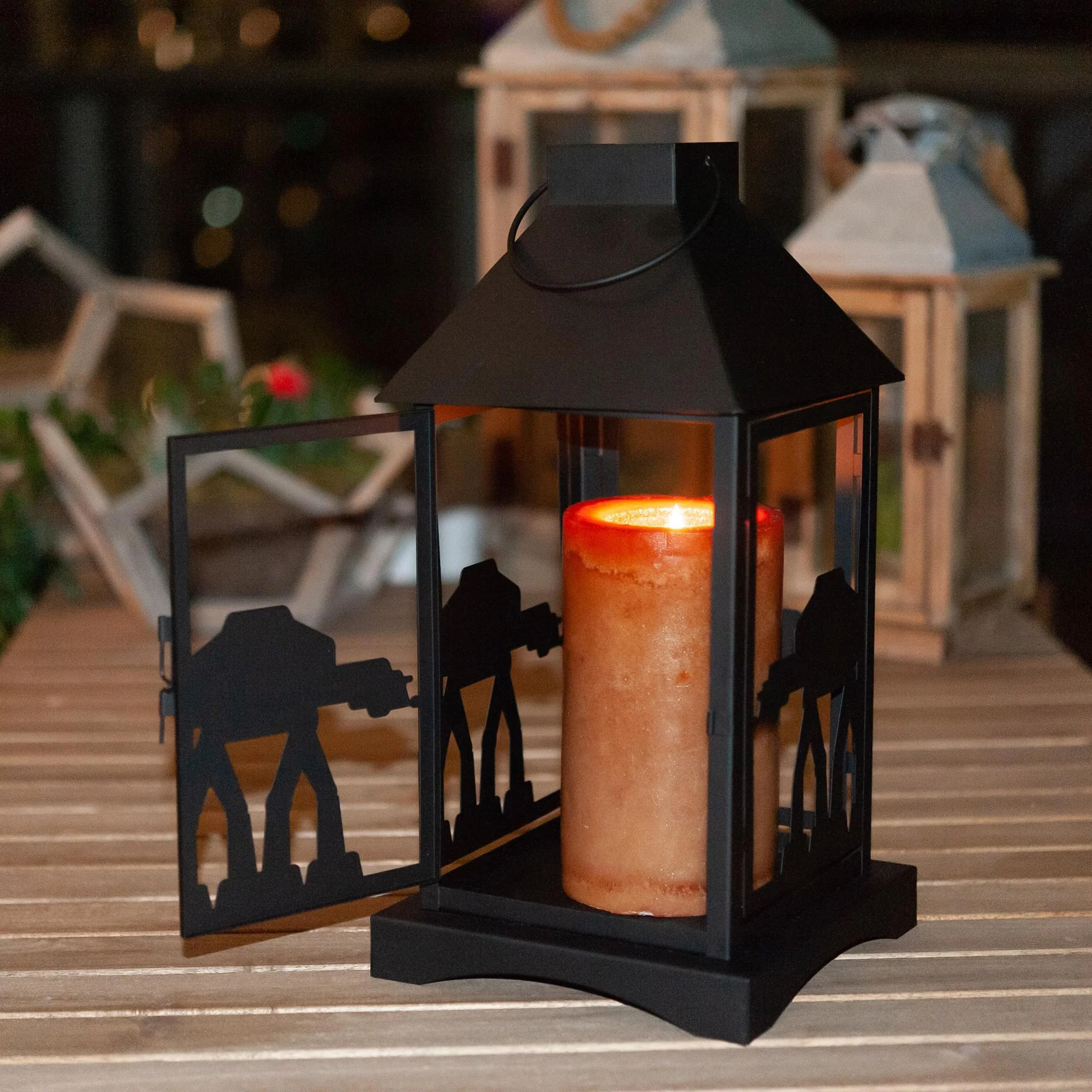 Star Wars Black Stamped Lantern | Imperial AT-AT | 14 Inches | Set of 2 - Image 6