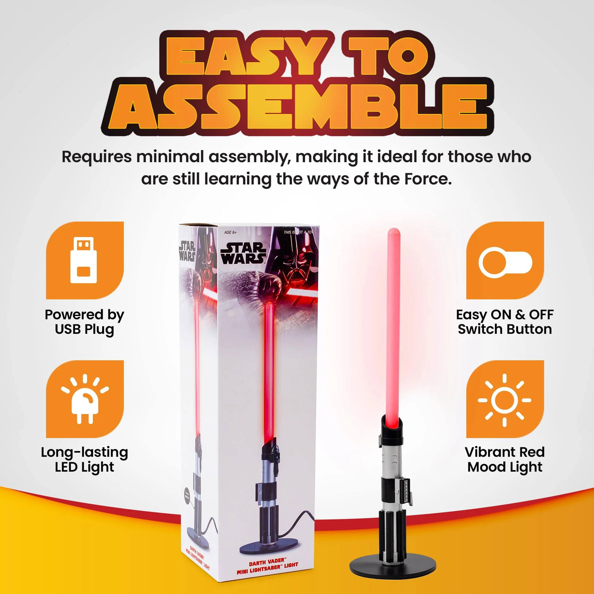 Star Wars Darth Vader Lightsaber 12-Inch Mini LED Mood Light - Image 5
