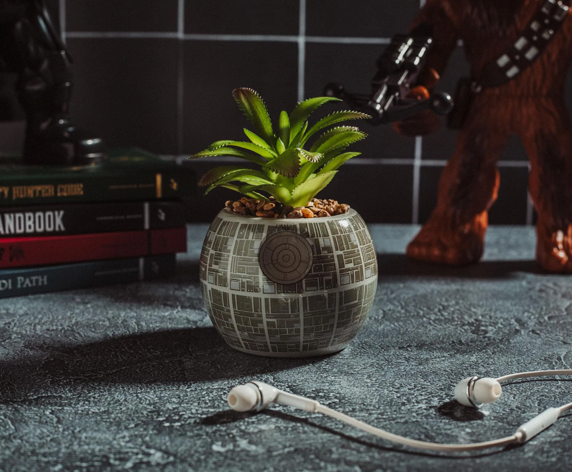 Star Wars Death Star 3-Inch Ceramic Mini Planter With Artificial Succulent - Image 5