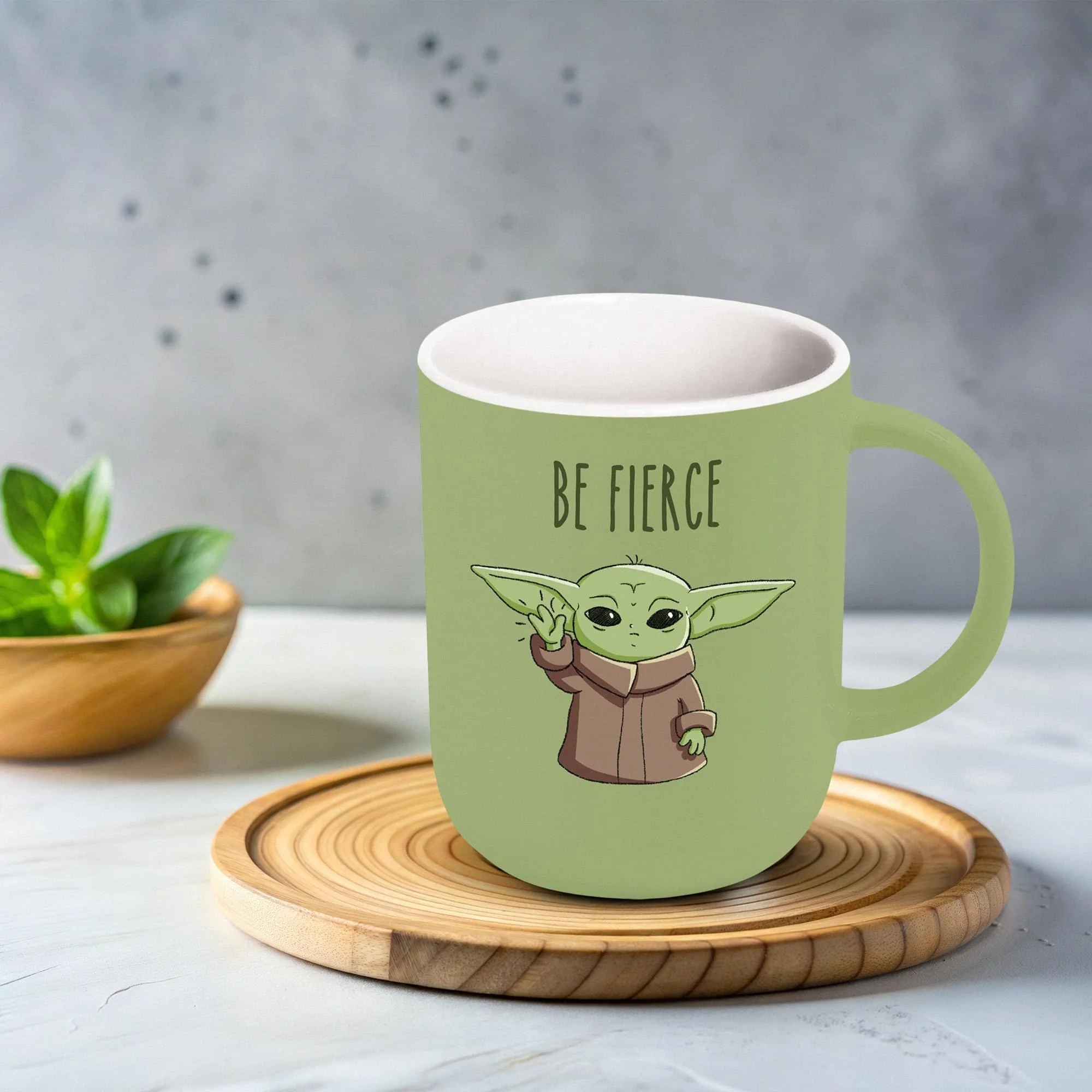 Star Wars Grogu "Be Fierce" 16oz Cappucino Mug - Image 4