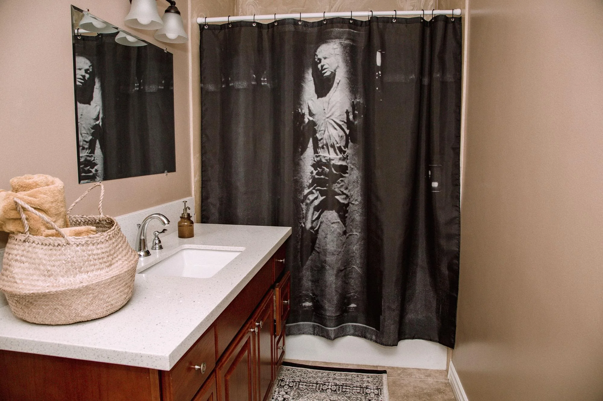 Star Wars Han Solo In Carbonite Shower Curtain | 71 x 71 Inches - Image 5
