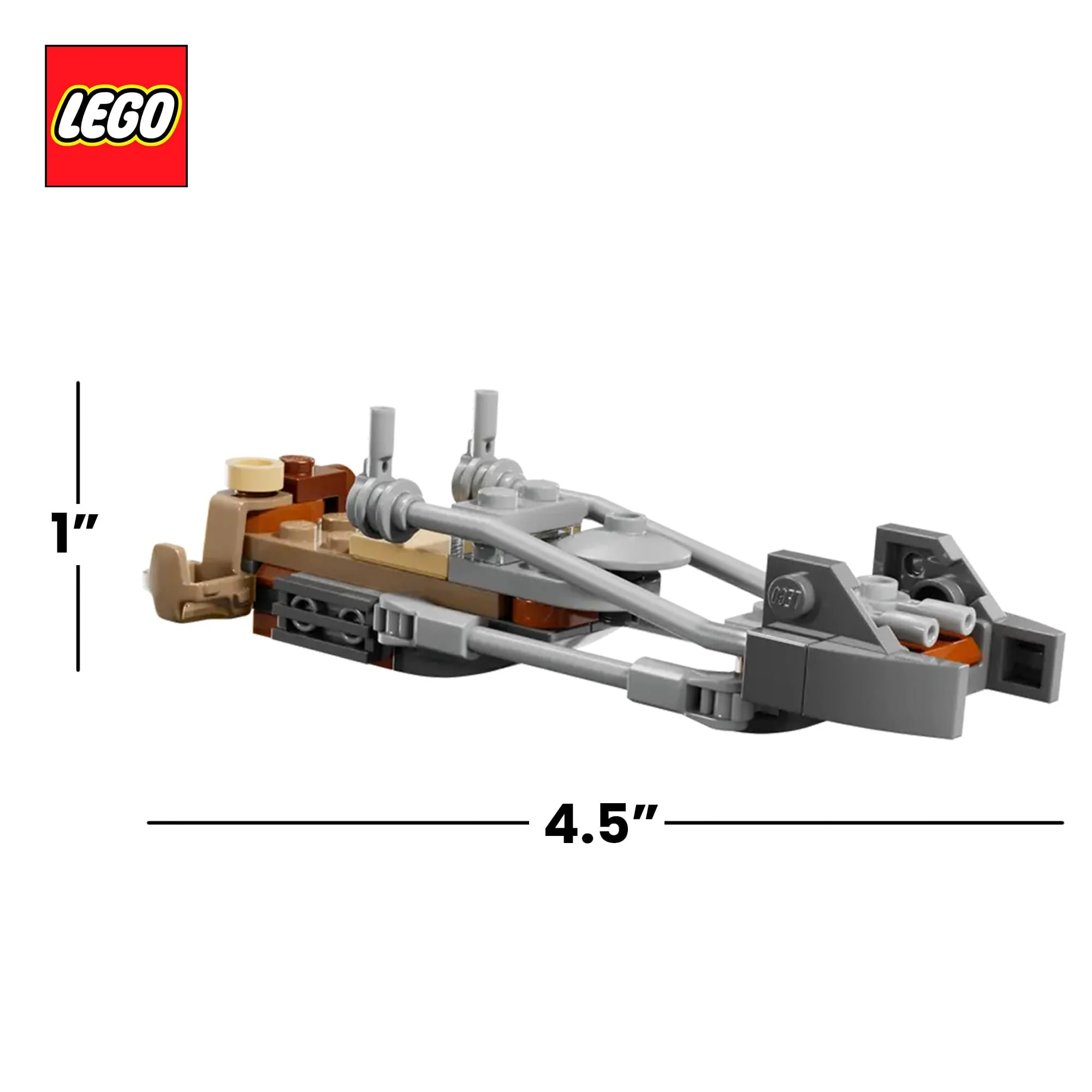 Star Wars LEGO 75436 Mandalorian & Grogu's Speeder Bike 58-Piece Building Set - Image 2