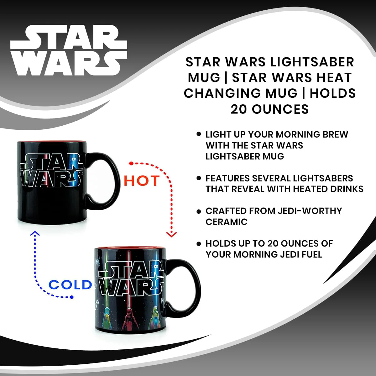 Star Wars Lightsaber Mug | Star Wars Heat Changing Mug | Holds 20 Ounces - Image 7
