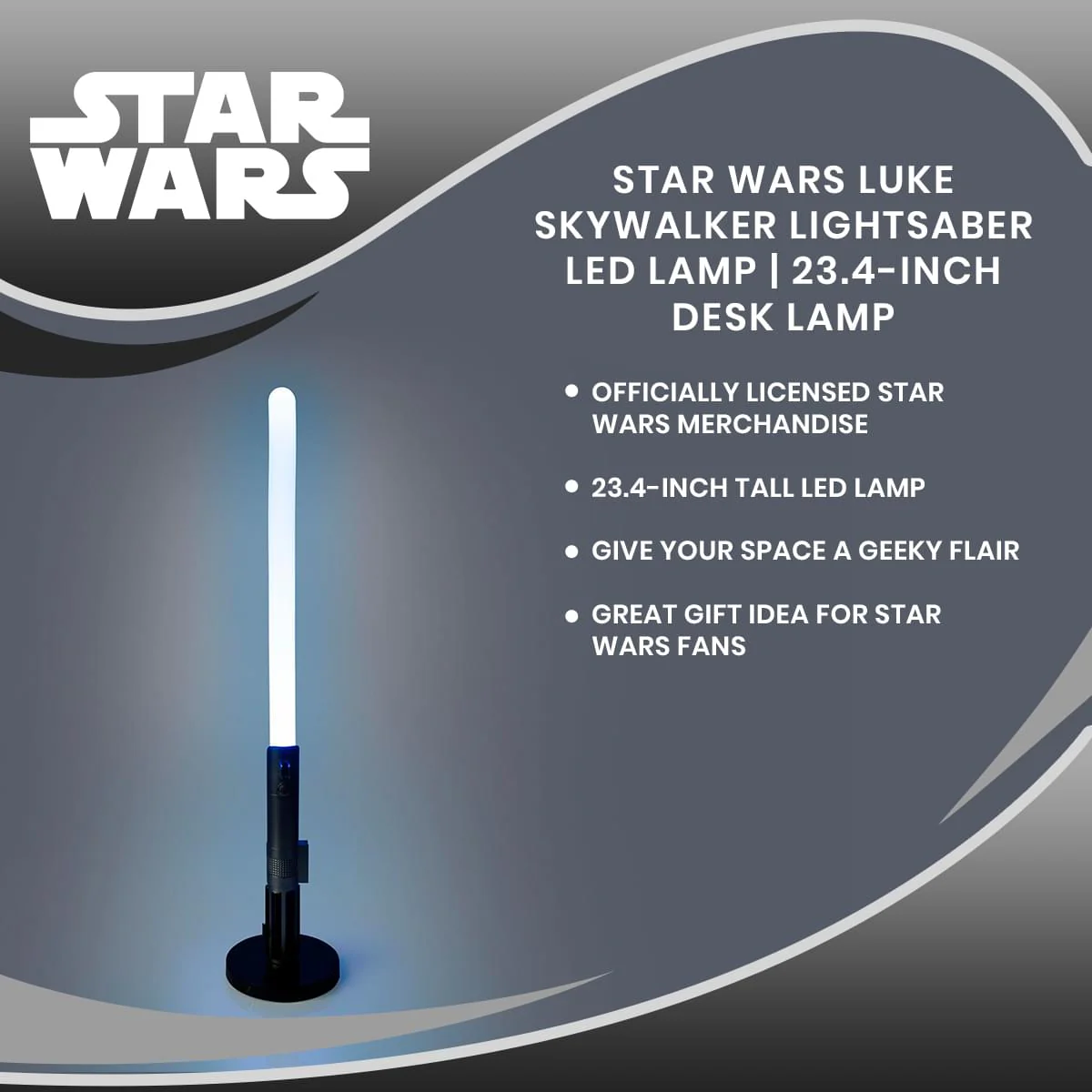 Star Wars Luke Skywalker Lightsaber LED Lamp | 23 Inch Desk Lamp - Image 7