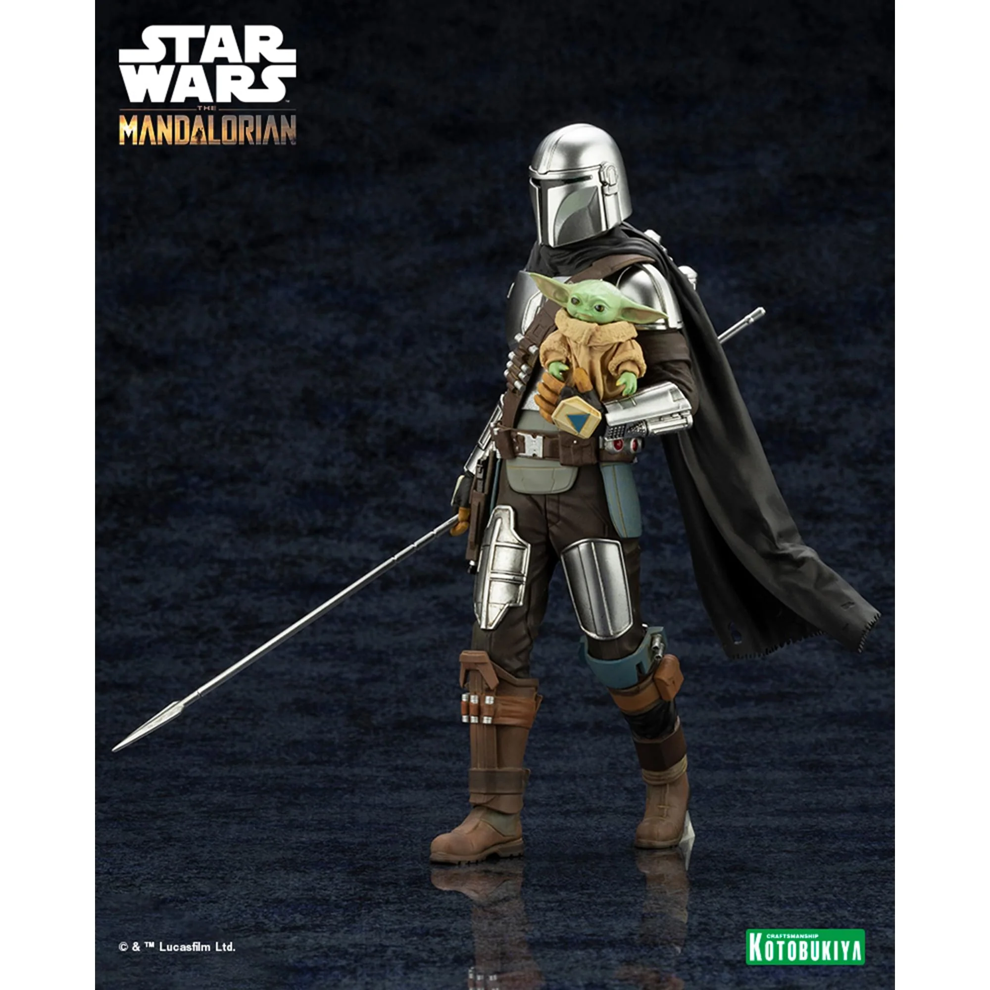 Star Wars Mandalorian & Grogu with Beskar Staff ARTFX Statue - Image 3