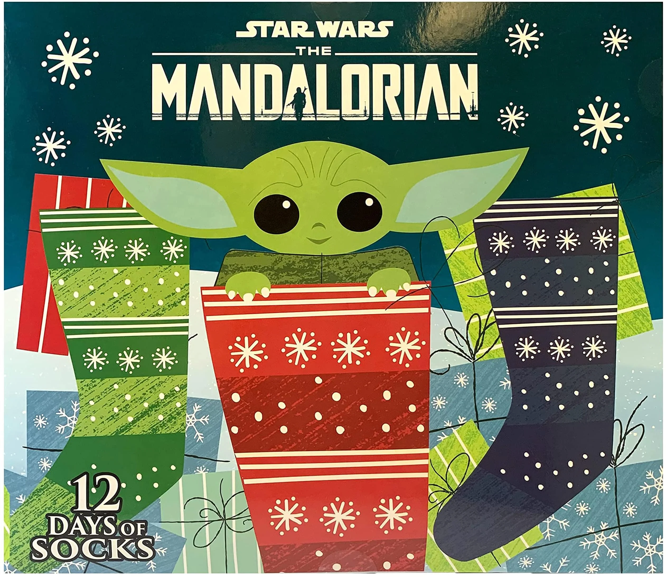 Star Wars Mandalorian The Child Womens 12 Days of Socks in Advent Gift Box - Image 3
