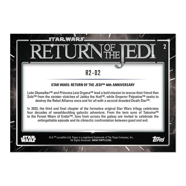 Star Wars ROTJ 40th Anniversary 2023 Topps Card #2 | R2-D2 - Image 2