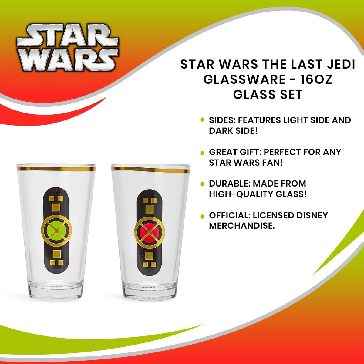 Star Wars The Last Jedi Glassware - 16oz Glass Set - Image 7