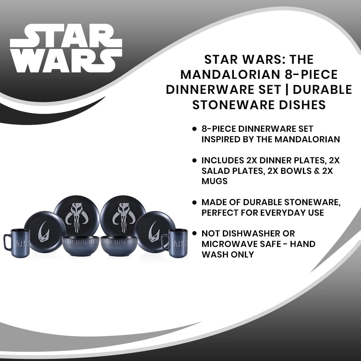 Star Wars The Mandalorian 8-Piece Limited Edition Stoneware Dinnerware Set - Image 7